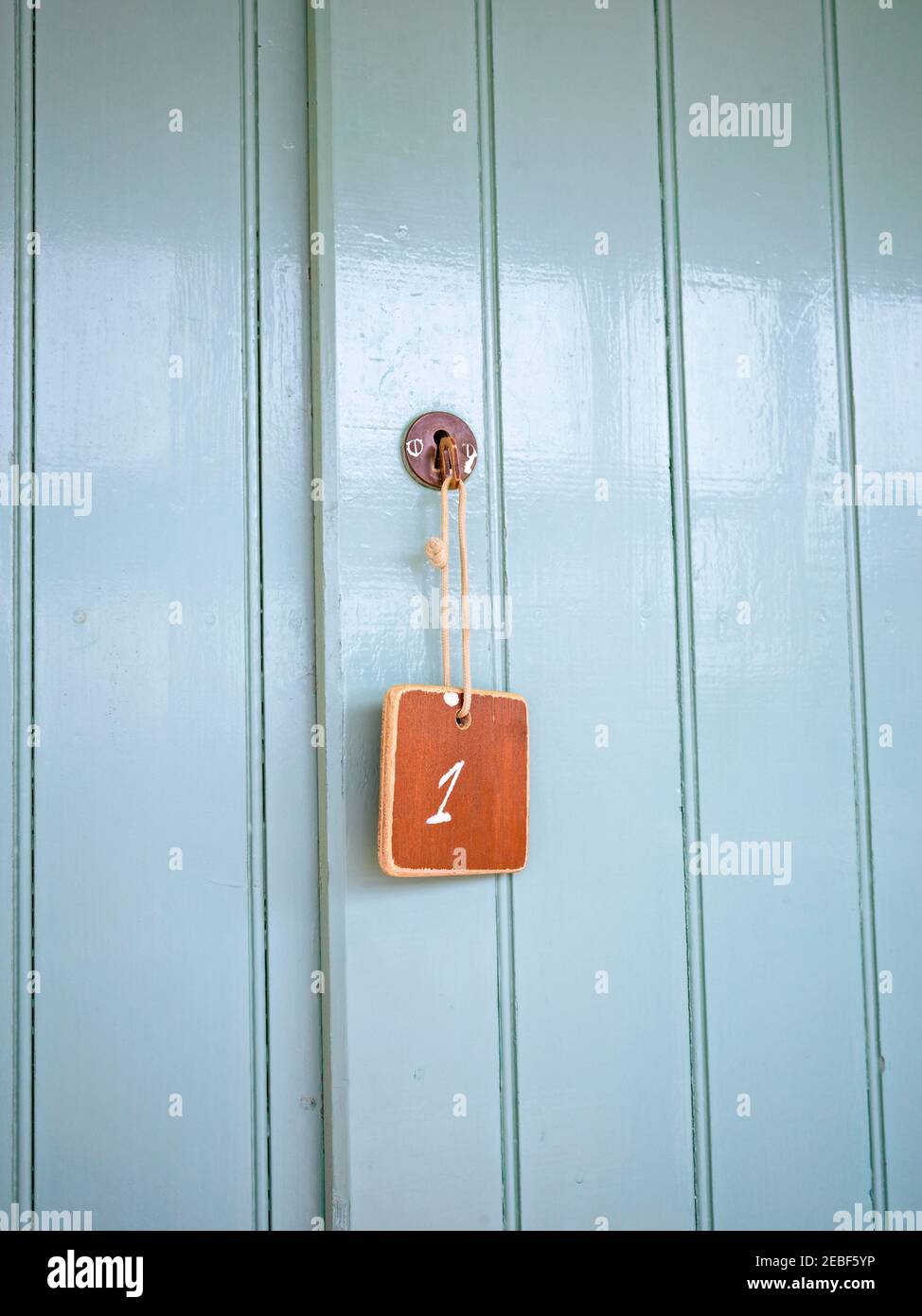 chiave della portiera con numero 1 sul telecomando Foto Stock