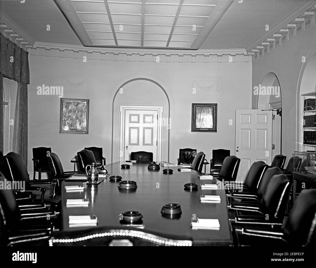 Camera Cabinet con vista. Sala armadio, Casa Bianca, Washington, D.C. Foto Stock