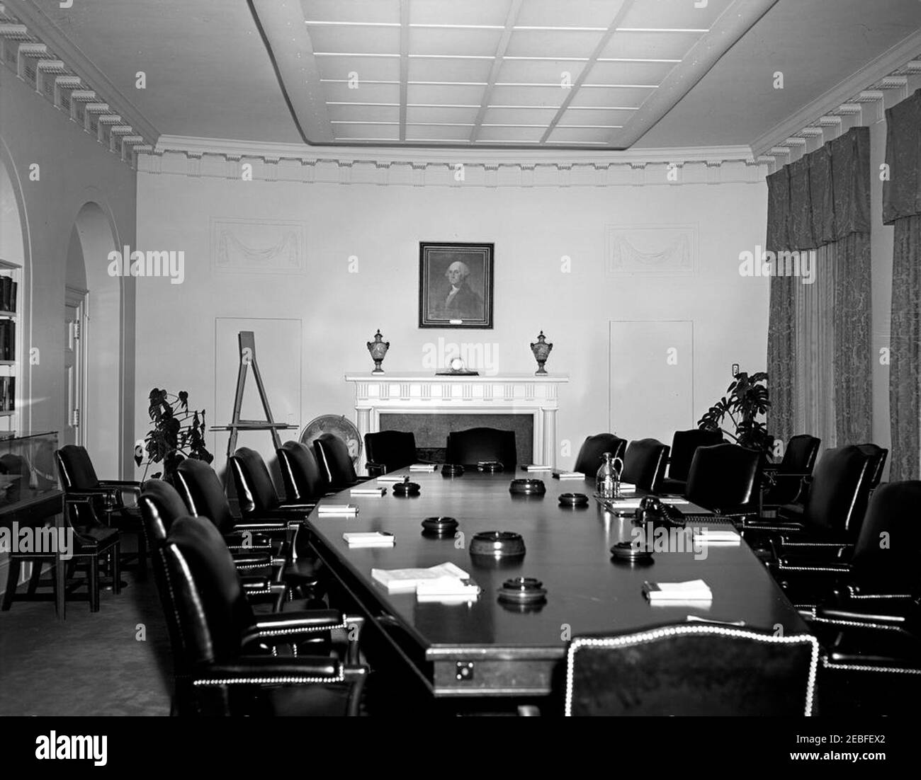 Camera Cabinet con vista. Sala armadio, Casa Bianca, Washington, D.C. Foto Stock