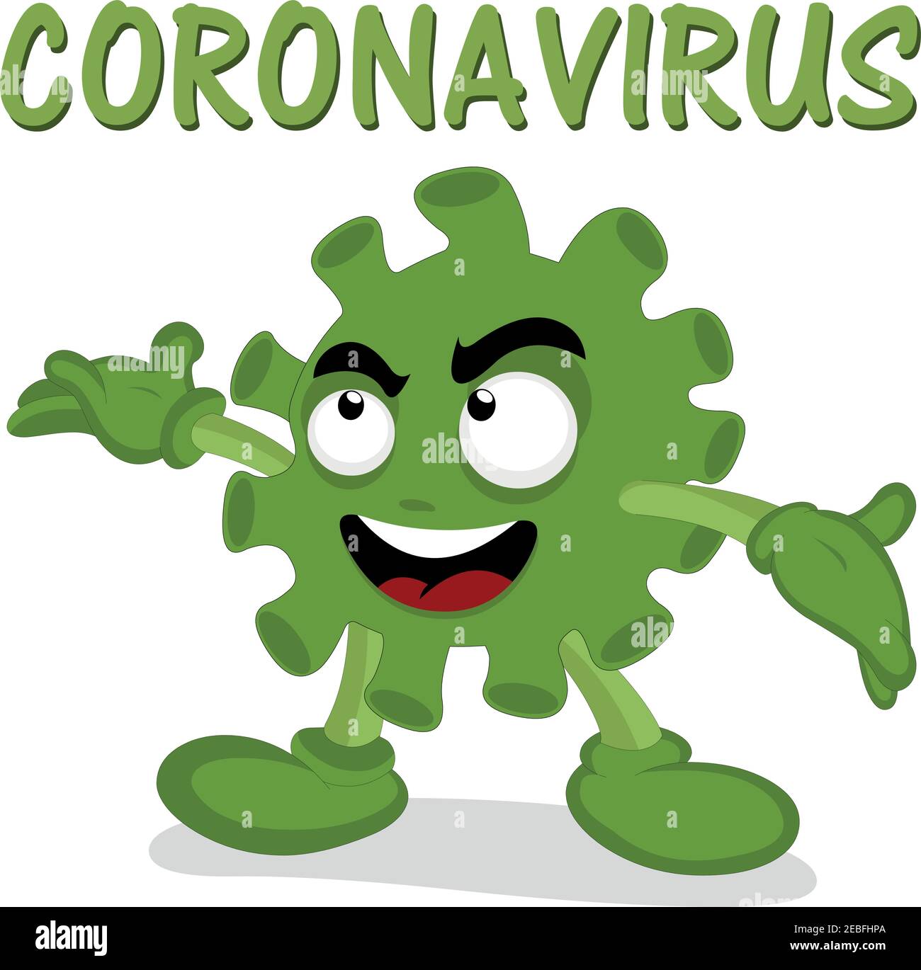 Illustrazione vettoriale di un personaggio cartoon coronavirus Illustrazione Vettoriale