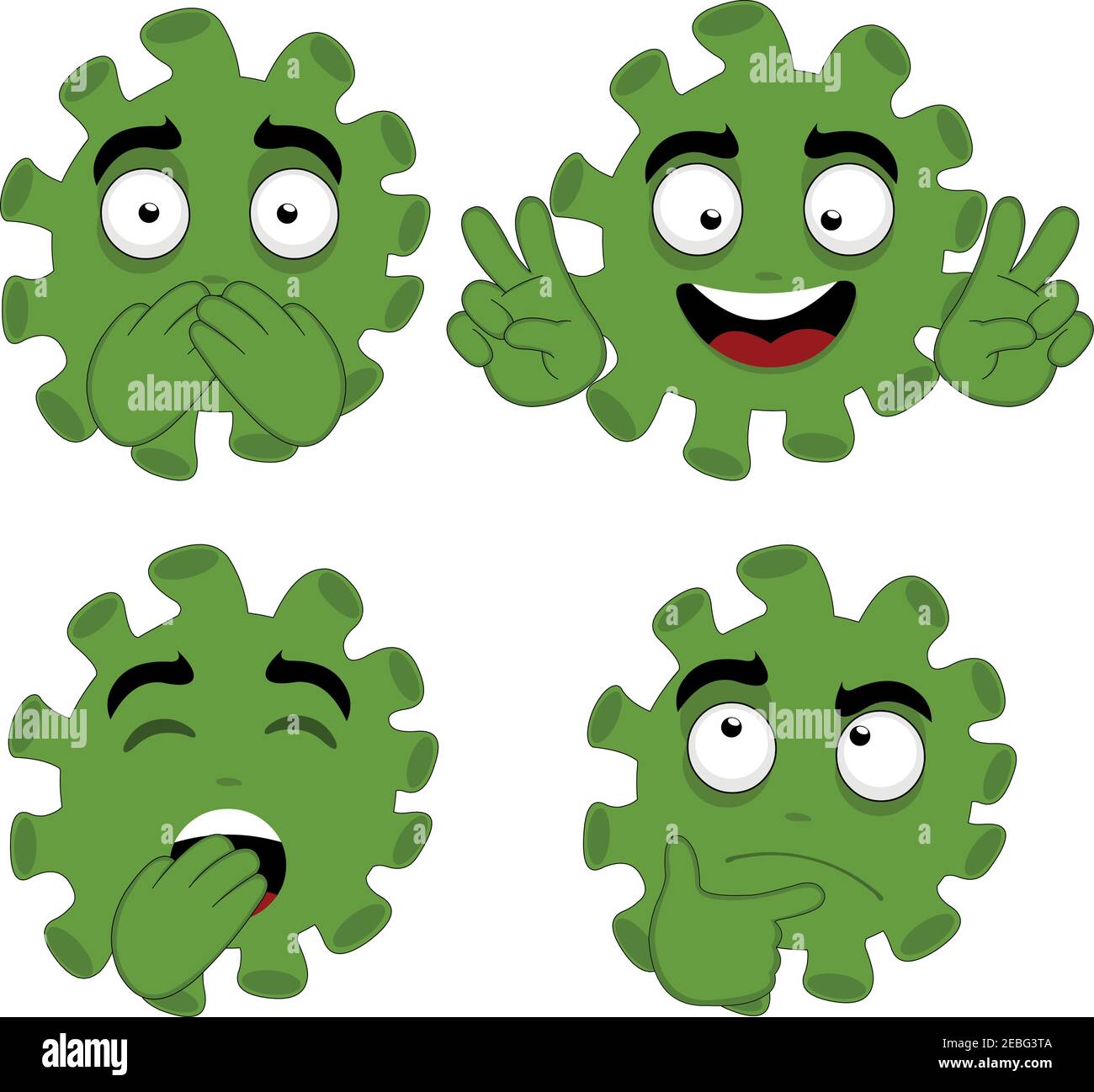 Illustrazione vettoriale delle emoticon di coronavirus Illustrazione Vettoriale