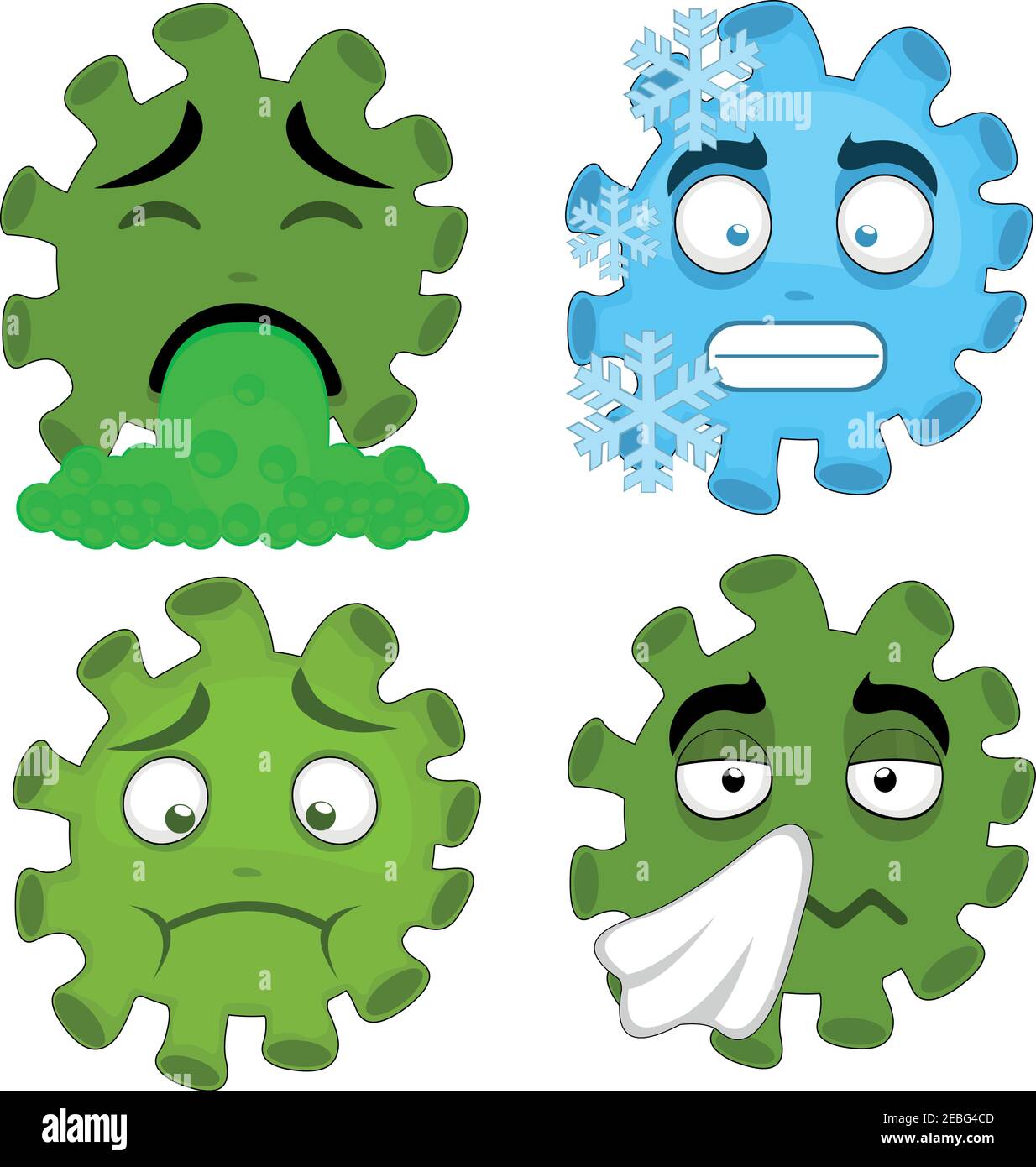 Illustrazione vettoriale delle emoticon di coronavirus Illustrazione Vettoriale