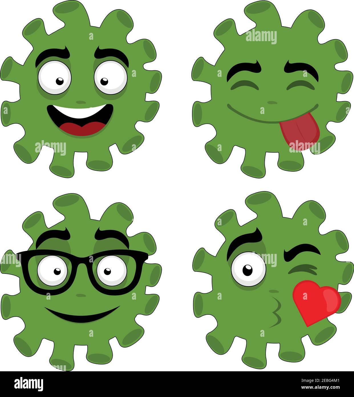 Illustrazione vettoriale delle emoticon di coronavirus Illustrazione Vettoriale