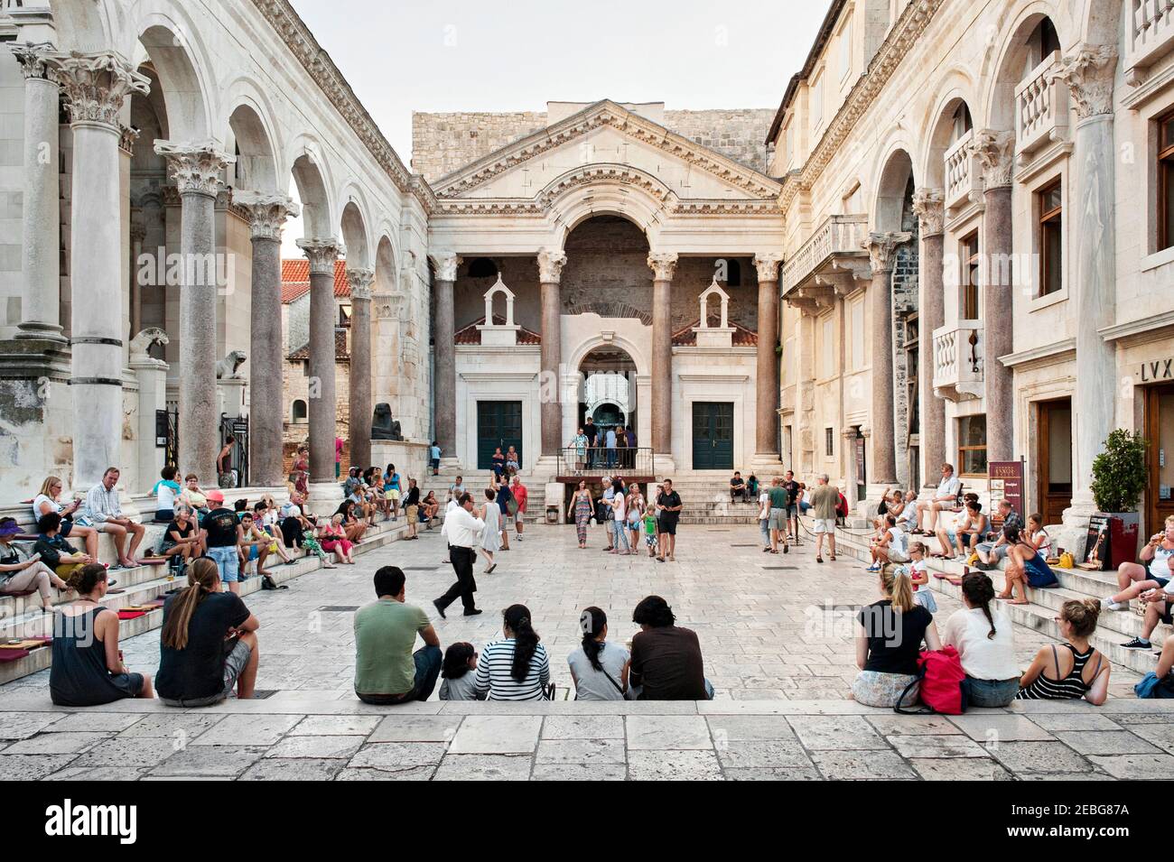 Spalato - Croato - Dalmazia - 28 agosto 2014: Palazzo di Diocleziano a Spalato, Croazia Foto Stock