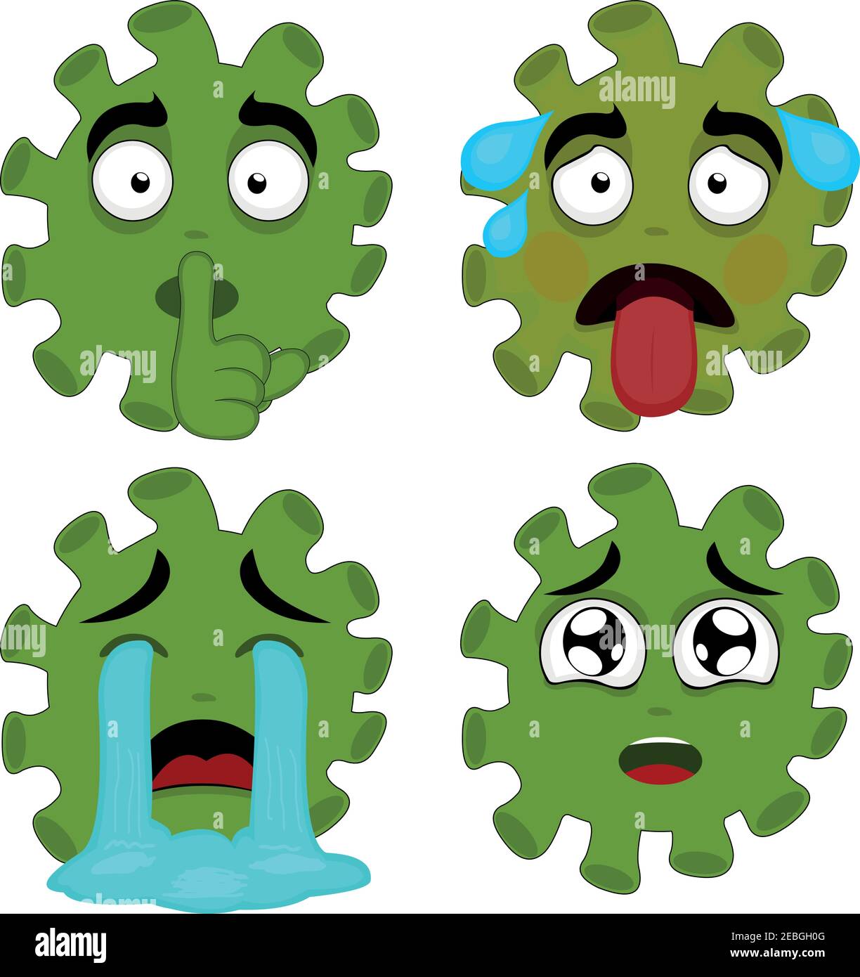 Illustrazione vettoriale delle emoticon di coronavirus Illustrazione Vettoriale