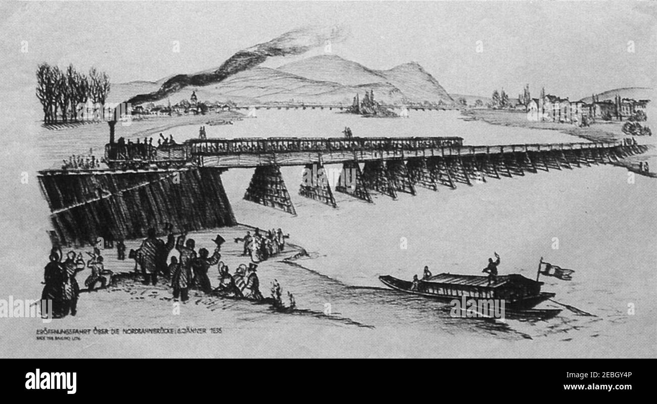 Nordbahnbrücke-Wien-1836. Foto Stock