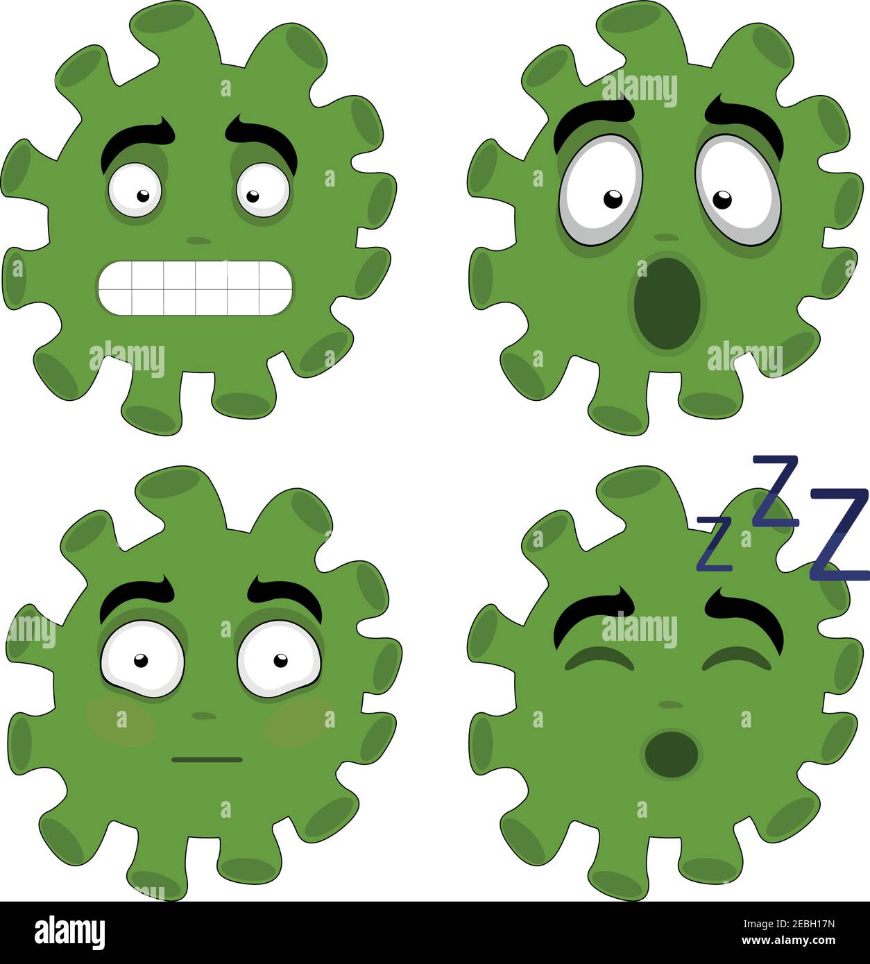 Illustrazione vettoriale delle emoticon di coronavirus Illustrazione Vettoriale