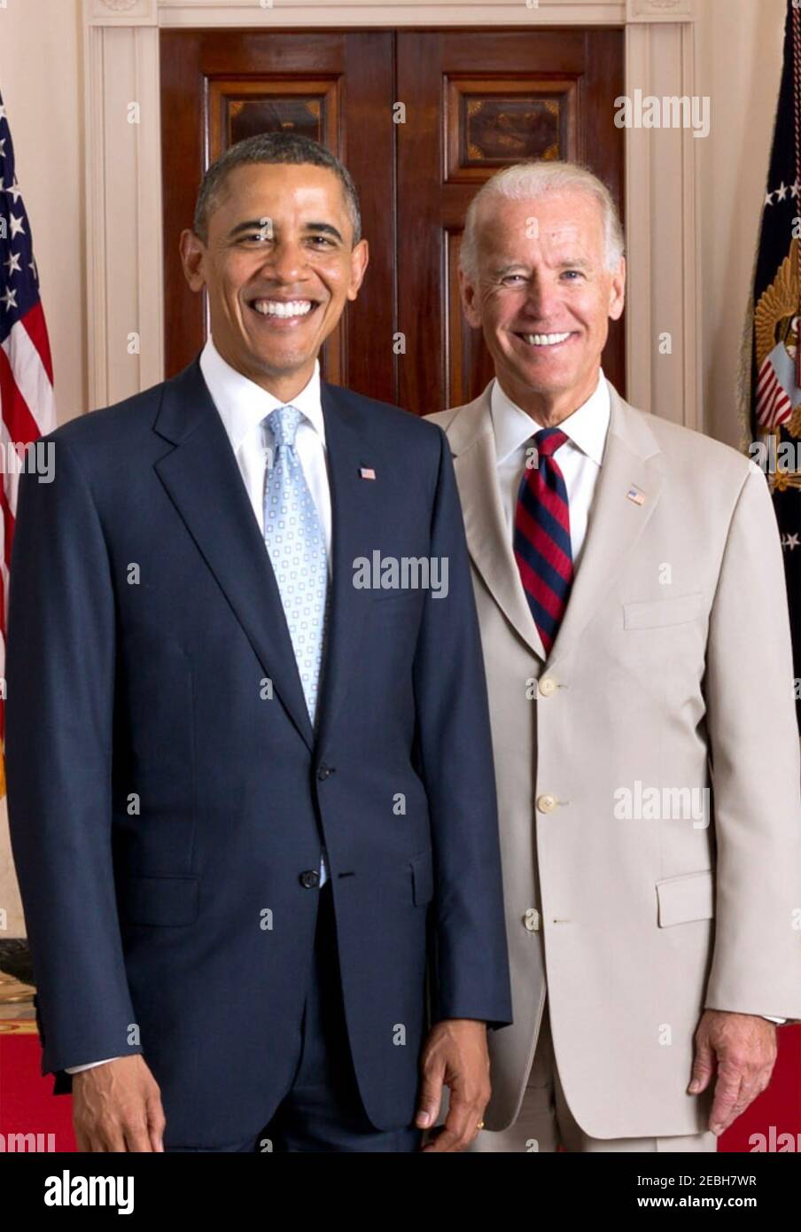 IL PRESIDENTE AMERICANO BARACK OBAMA e il vicepresidente Joseph Biden. Officlal White House foto 26 luglio 2012 Foto Stock