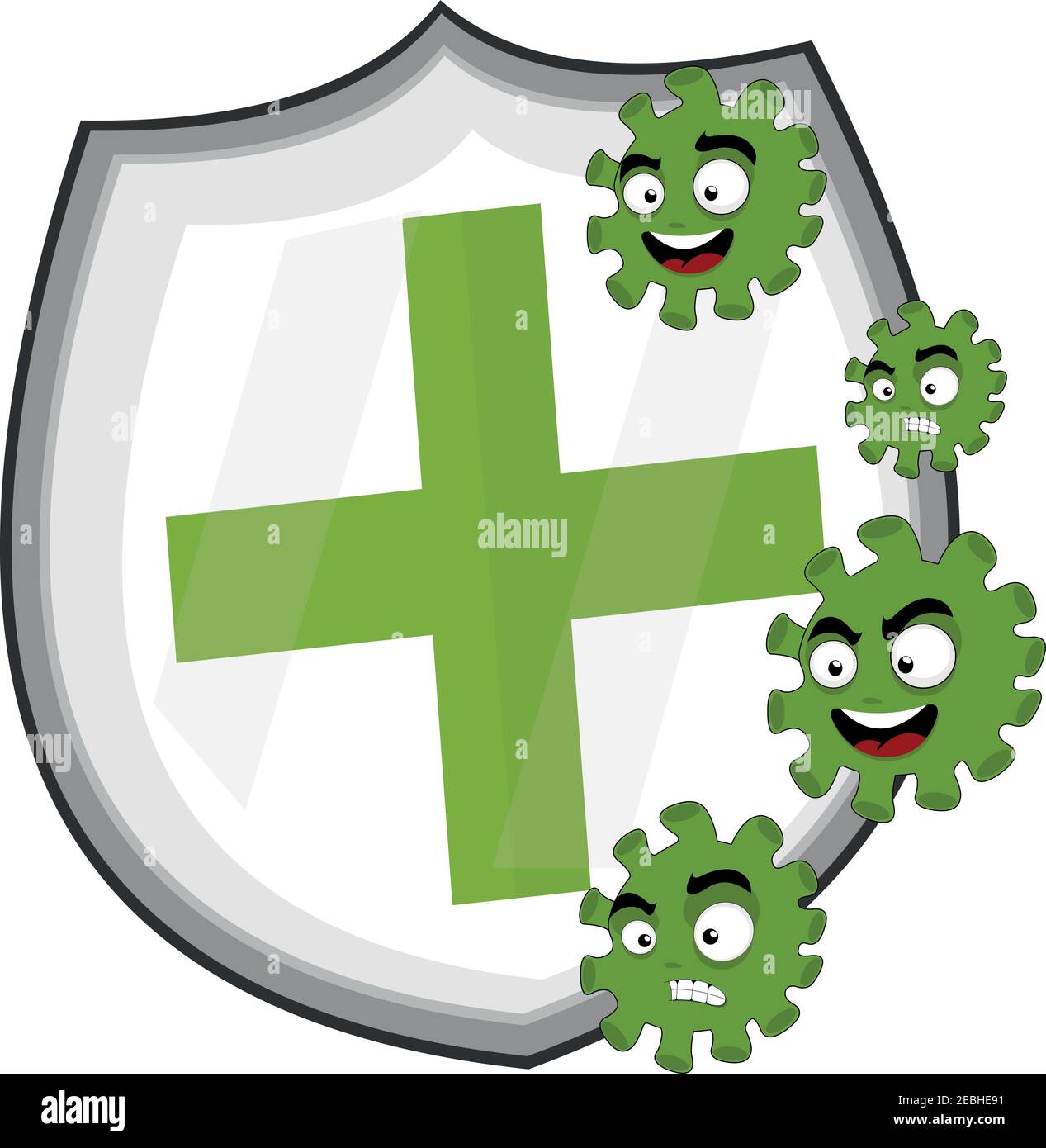 Illustrazione vettoriale sul concetto di protezione contro il coronavirus Illustrazione Vettoriale