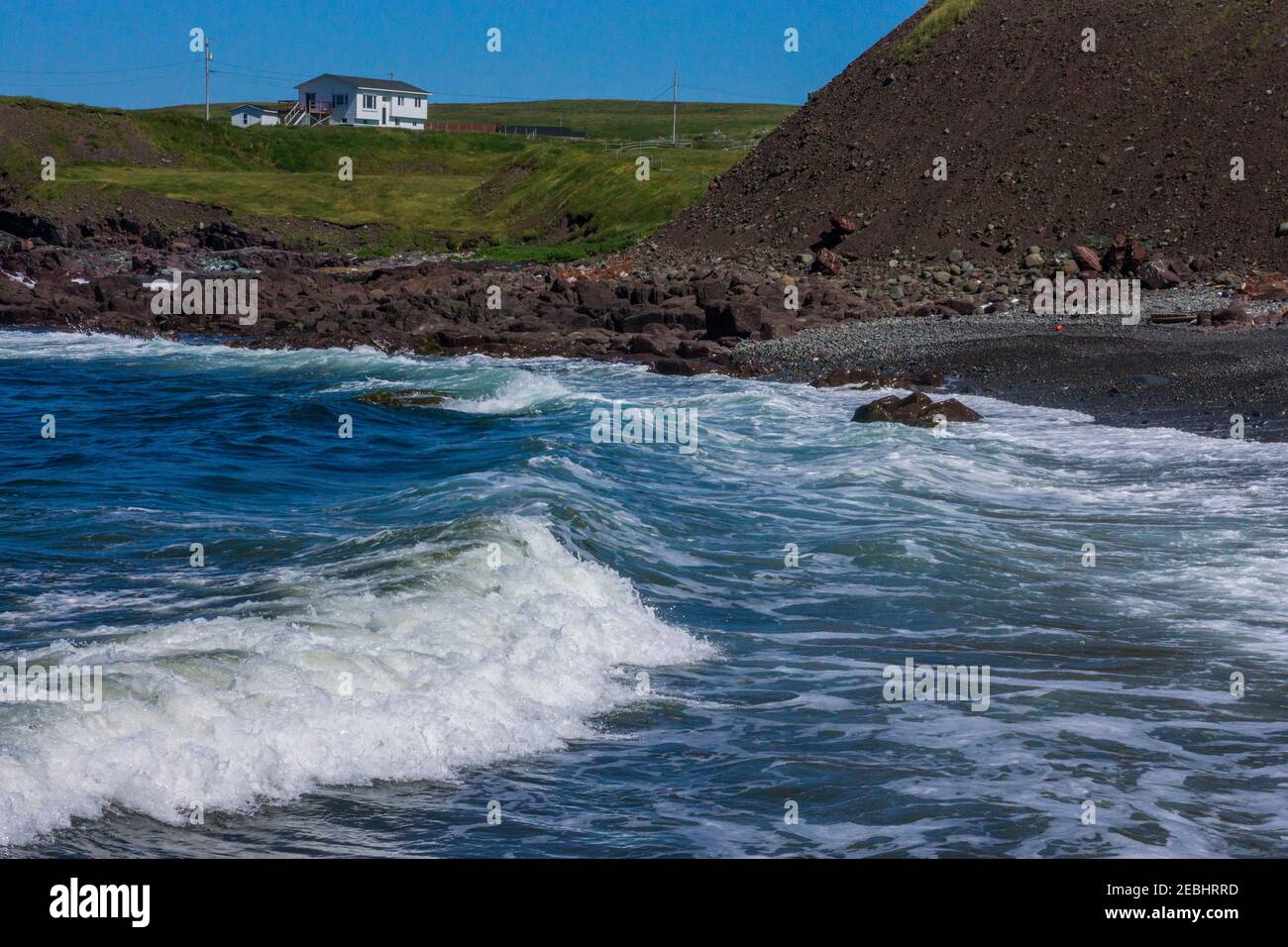 Spiaggia rocciosa, St.Bride's, Terranova, Canada. Foto Stock