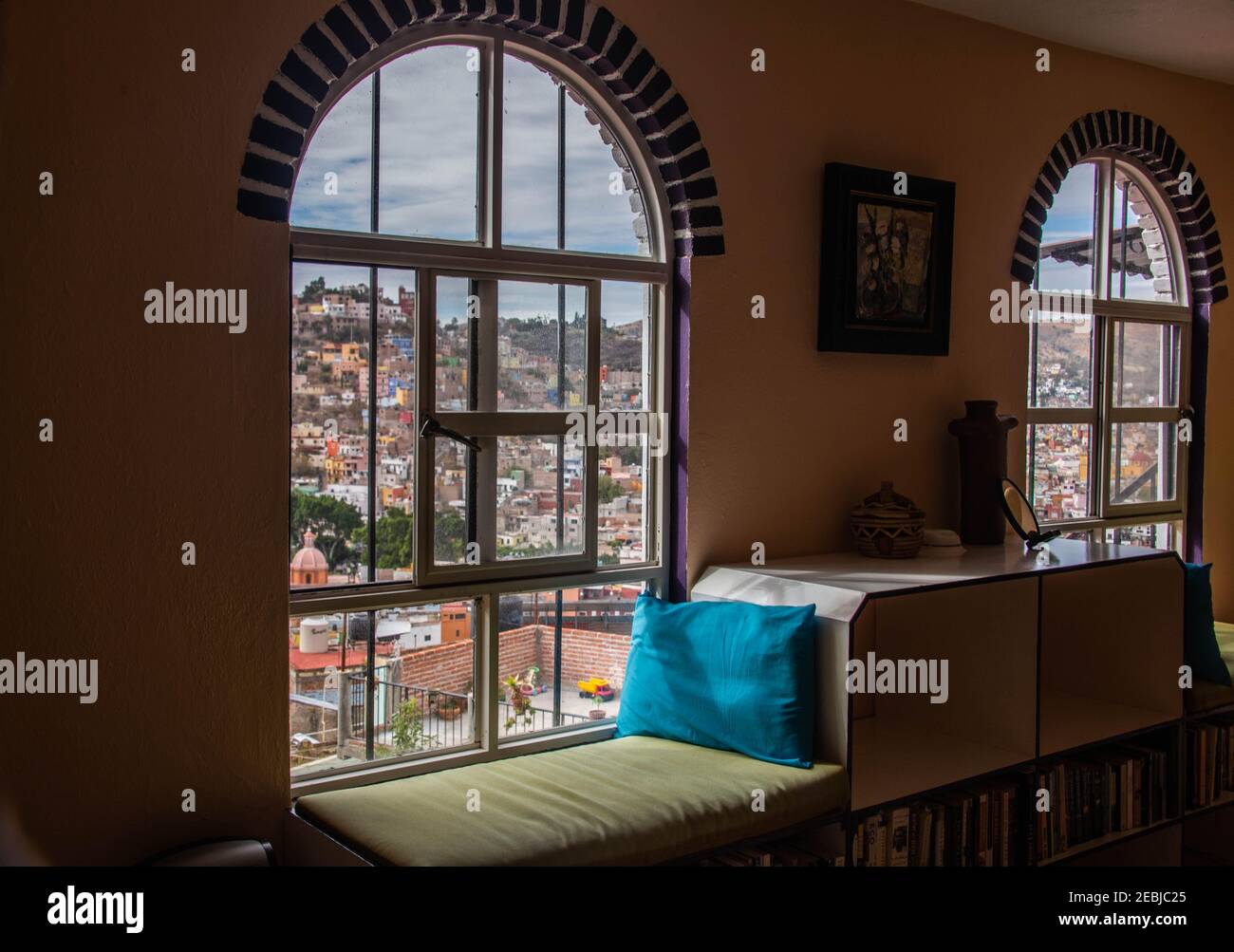 Interno di una tradizionale casa messicana, Guanajuato, Messico. Foto Stock