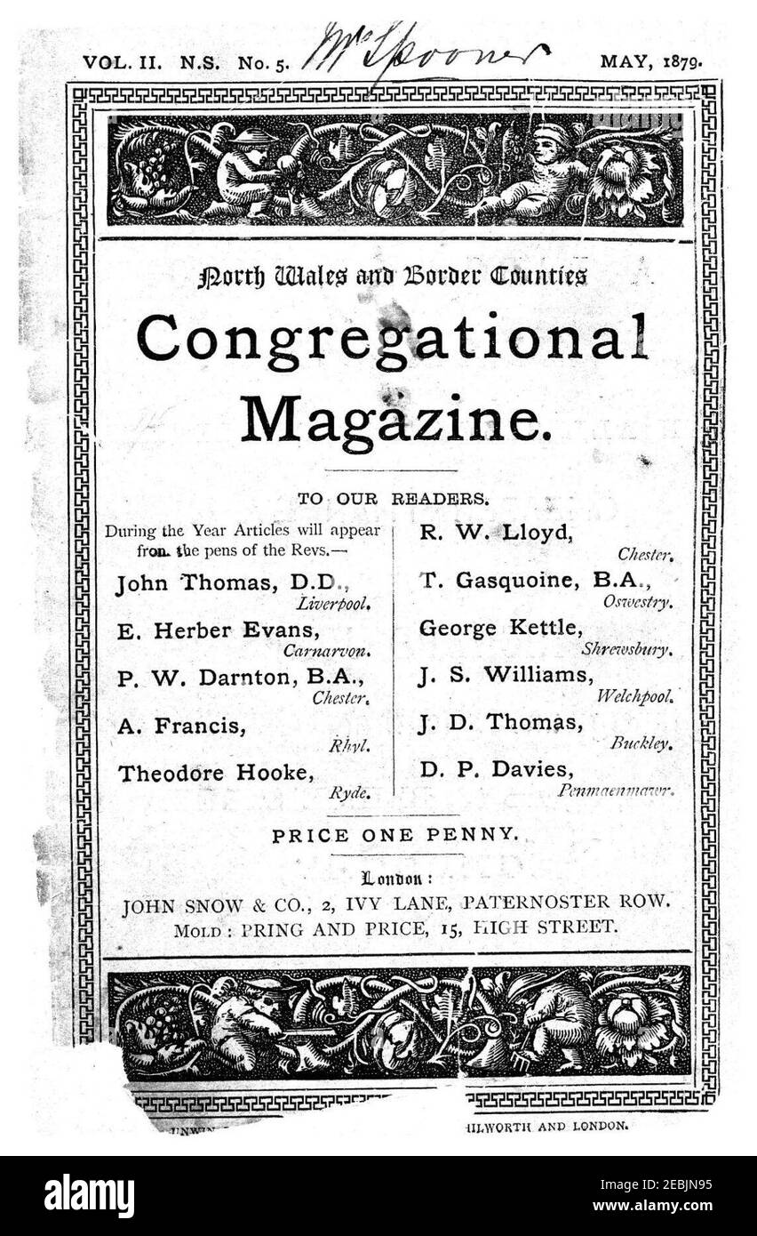 North Wales e Border Counties Congregational Magazine (giornale gallese). Foto Stock