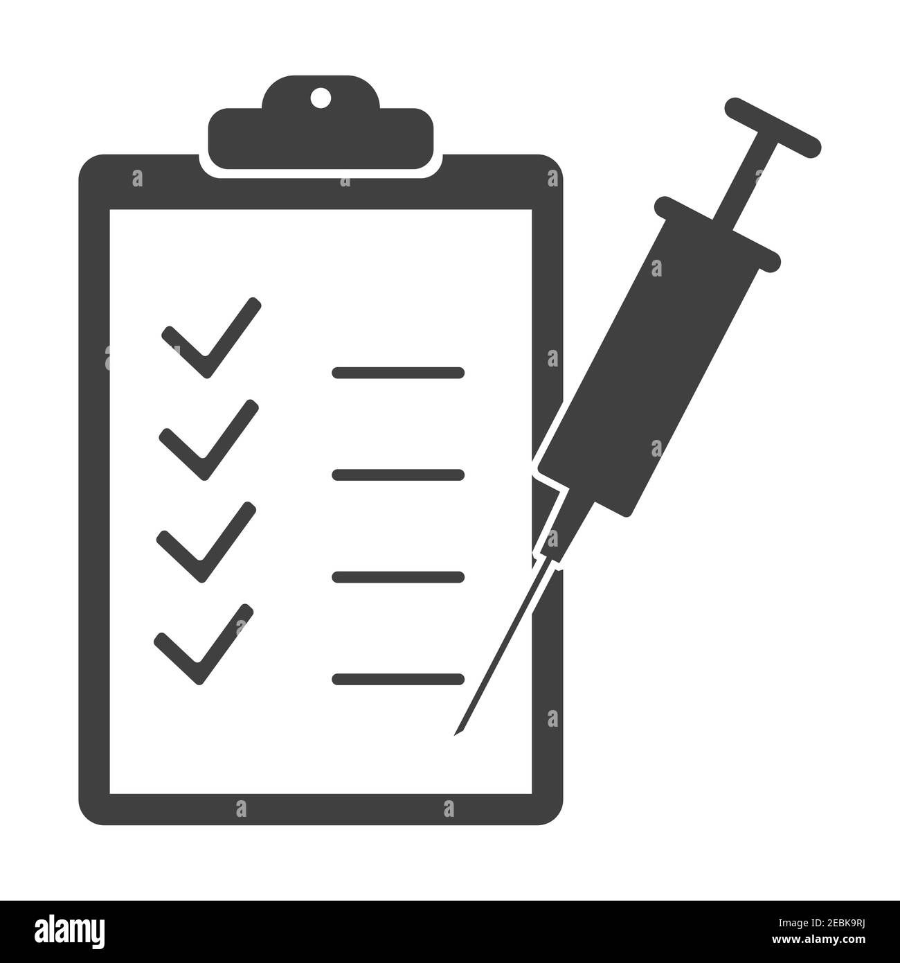 Il calendario di vaccinazione icona di colore. Tabella di immunizzazione. La prevenzione delle malattie. Isolato illustrazione vettoriale Illustrazione Vettoriale