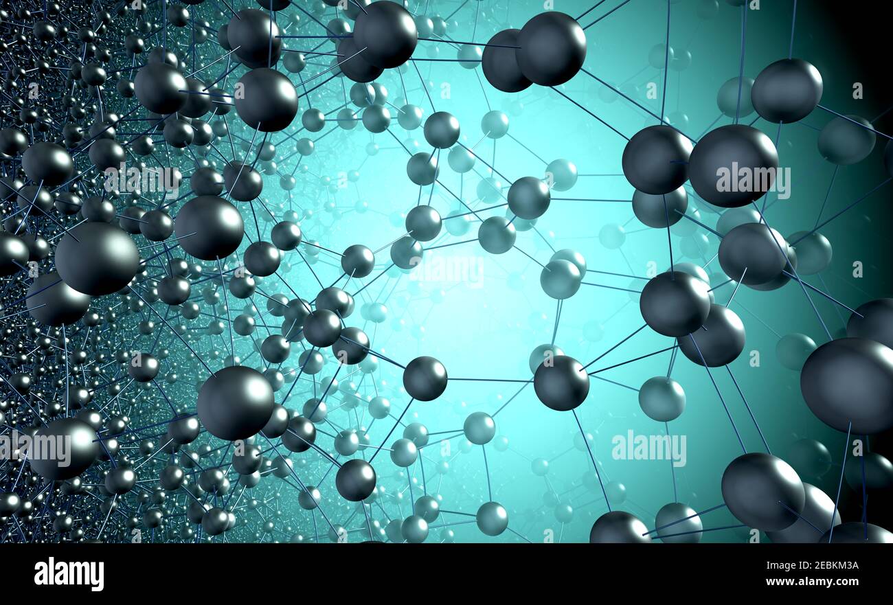 Struttura chimica. Molecole e legami chimici. illustrazione 3d Foto Stock