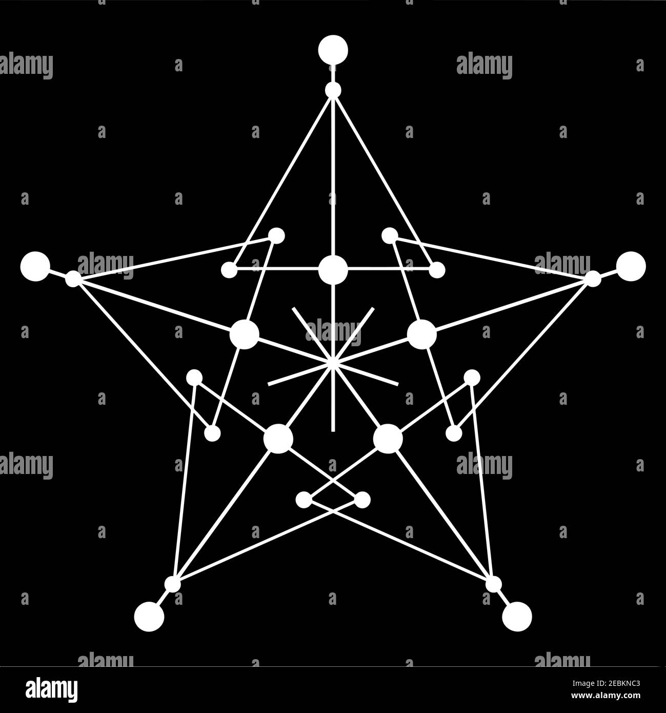 simbolo dell'incantesimo pentagramma della stella elementare magica Illustrazione Vettoriale