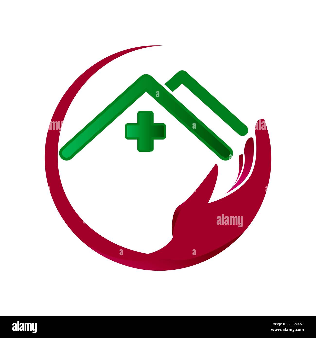 Logo del simbolo del simbolo del simbolo del sistema di assistenza domiciliare. Illustrazione vettoriale EPS.8 EPS.10 Illustrazione Vettoriale