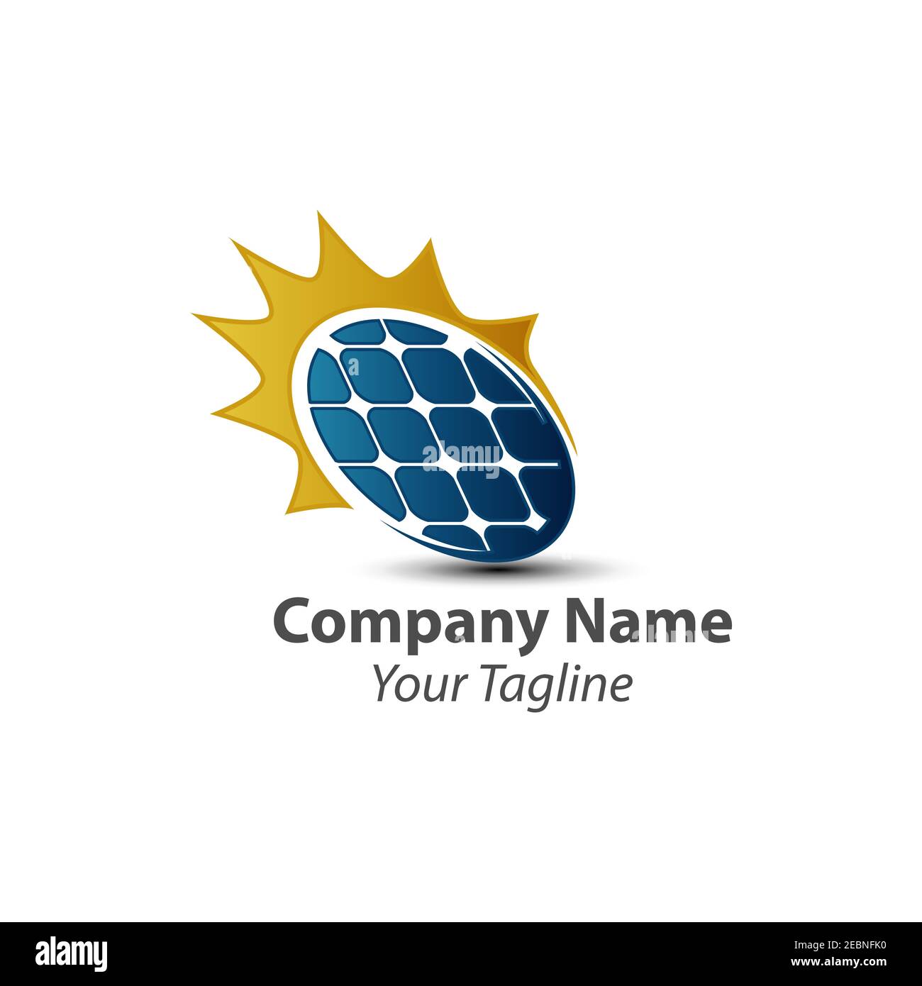 Modello di disegno del logo dell'energia solare, icona vettoriale Illustration.EPS 10 Illustrazione Vettoriale