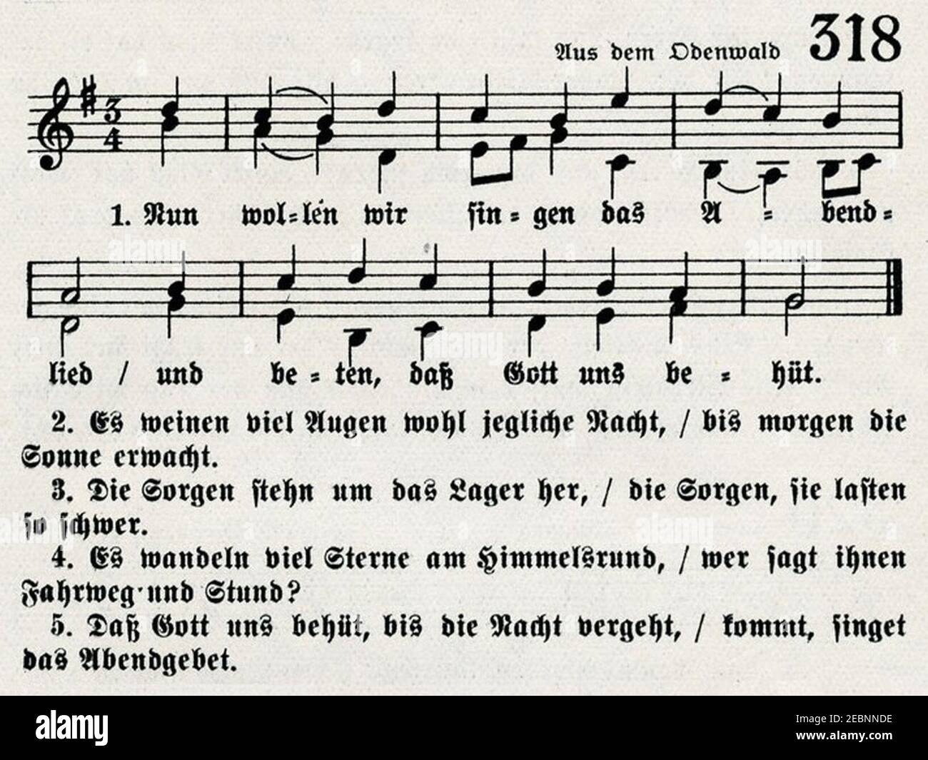 Nun wollen wir singen das Abendlied (1935). Foto Stock