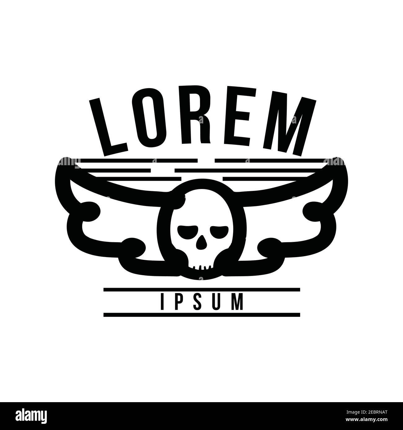 Anatomia umana ossa testa cranio con ala su sfondo bianco. Illustrazione vettoriale EPS.8 EPS.10 Illustrazione Vettoriale