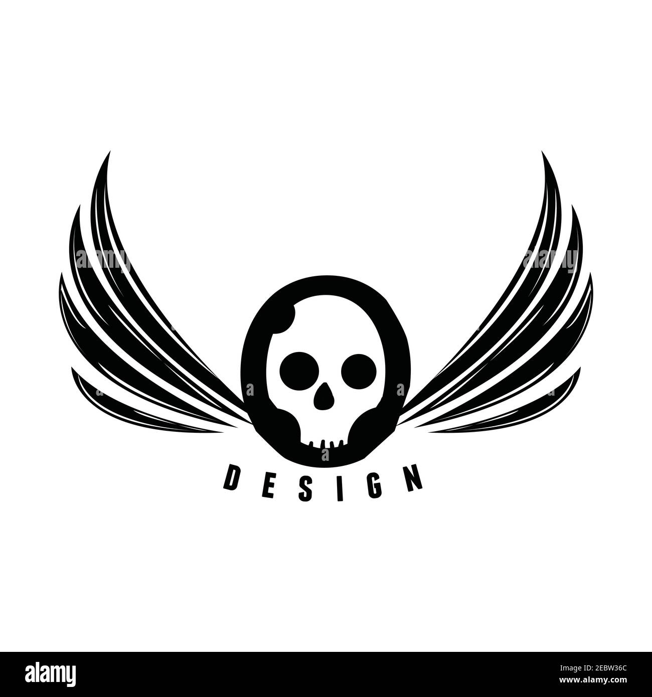 Anatomia umana ossa testa cranio con ala su sfondo bianco. Illustrazione vettoriale EPS.8 EPS.10 Illustrazione Vettoriale