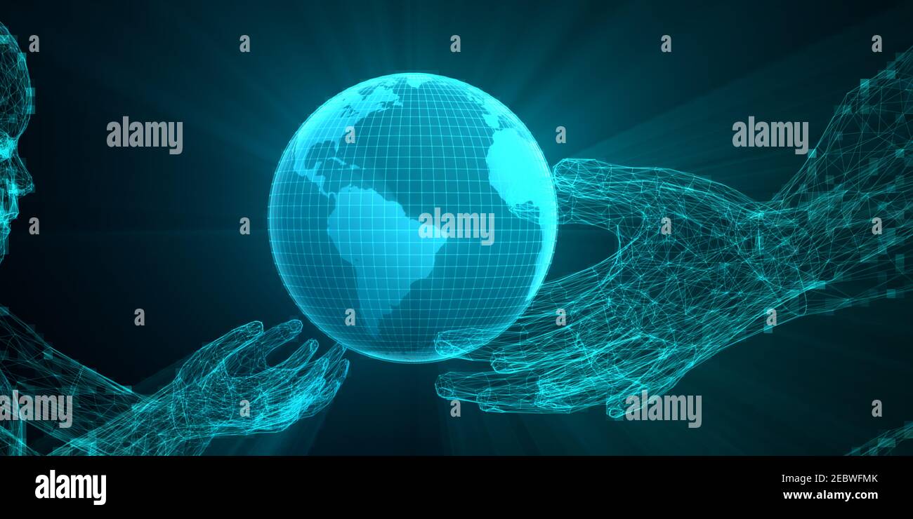 Il trasferimento di conoscenza come concetto di intelligenza astratto Foto Stock