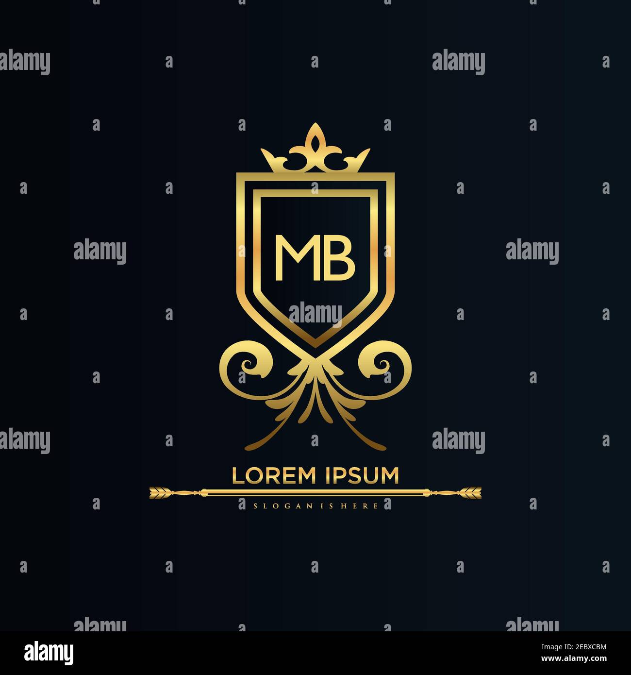 Initial Letter with Royal Template.Elegant with Crown logo vector, Creative lettering Logo Vector Illustration. Illustrazione Vettoriale