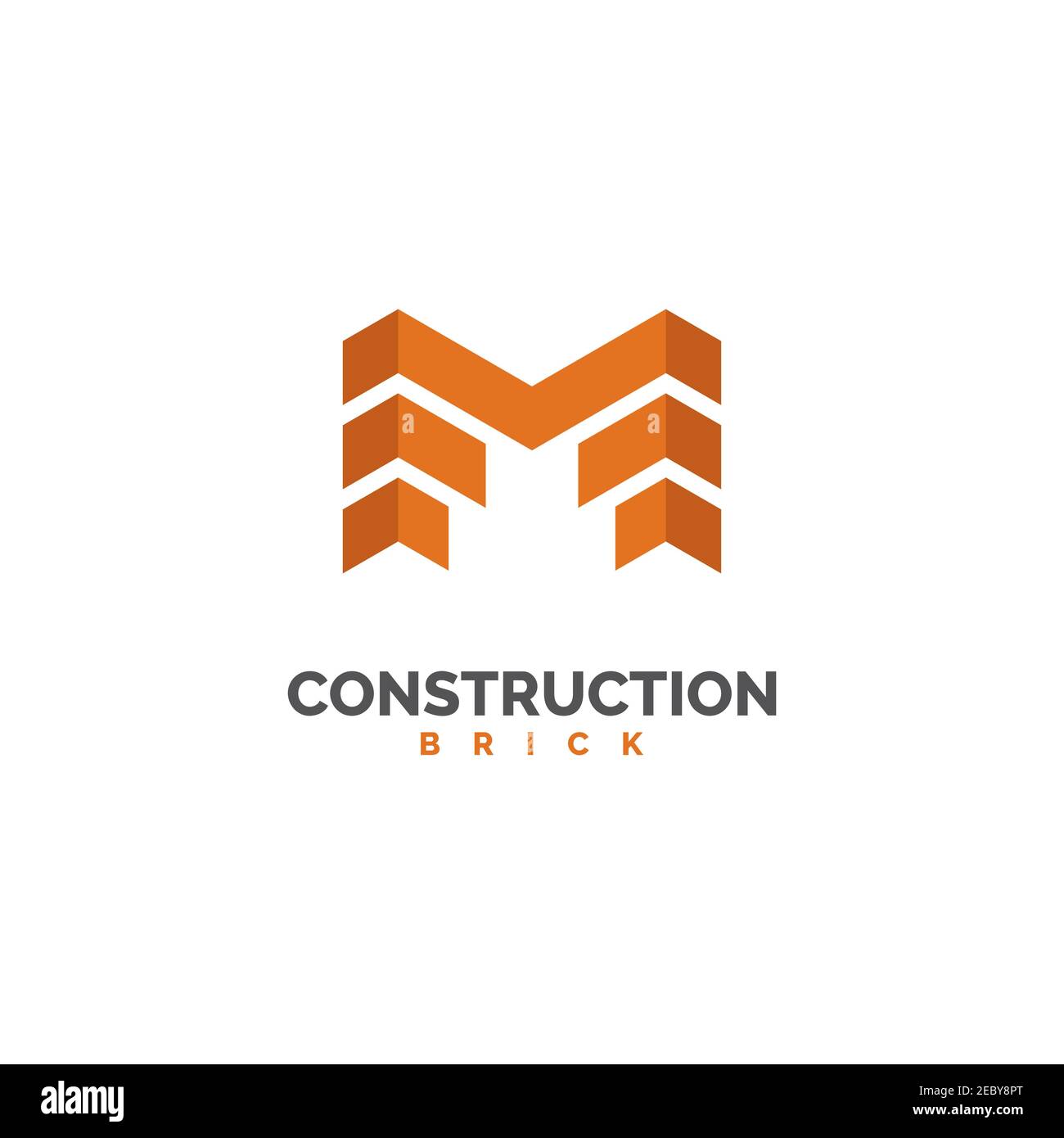 Modello vettoriale di disegno del logo della costruzione del mattone Illustrazione Vettoriale