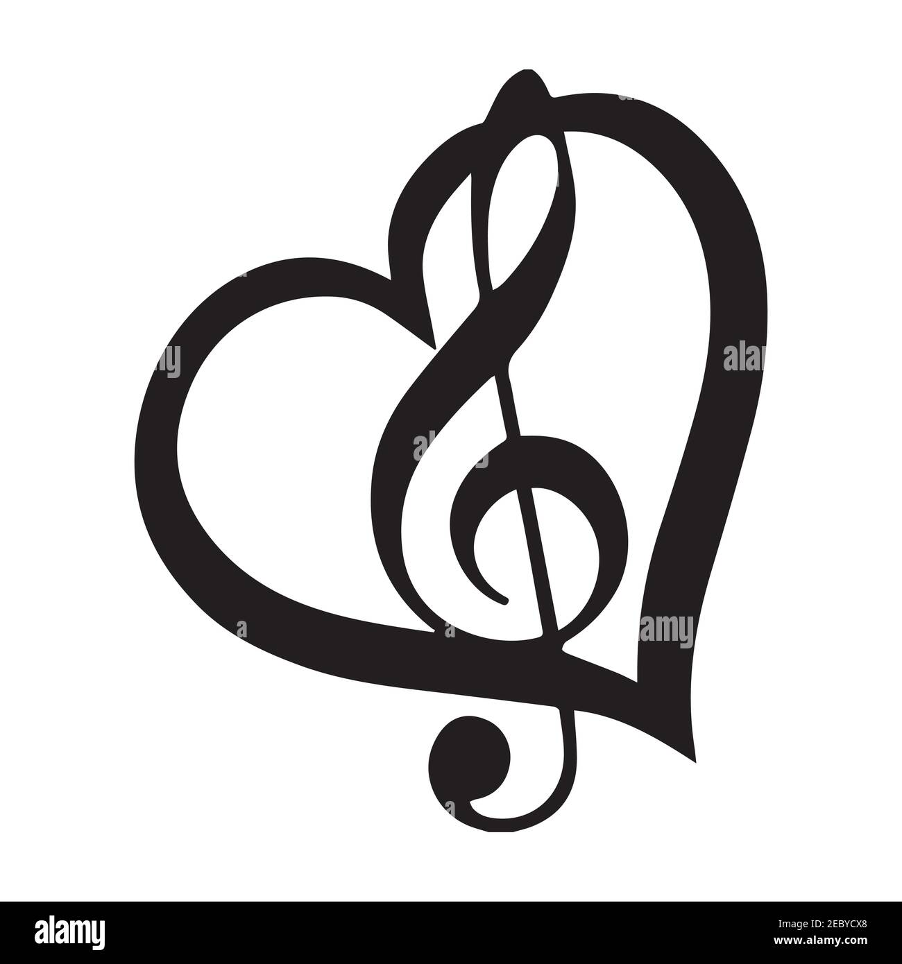 Bassi e alti clef, cuore, musica, classico - vettore Illustrazione Vettoriale