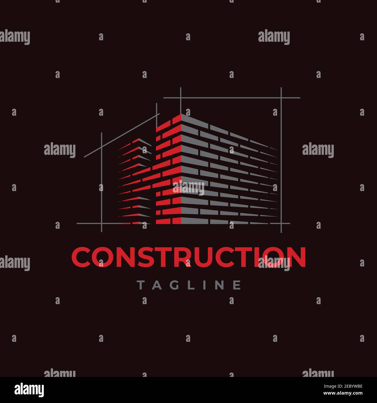 Modello vettoriale per la progettazione del logo di Home Build Symbol. Mattone lavoro con lettera H illustrazione Illustrazione Vettoriale