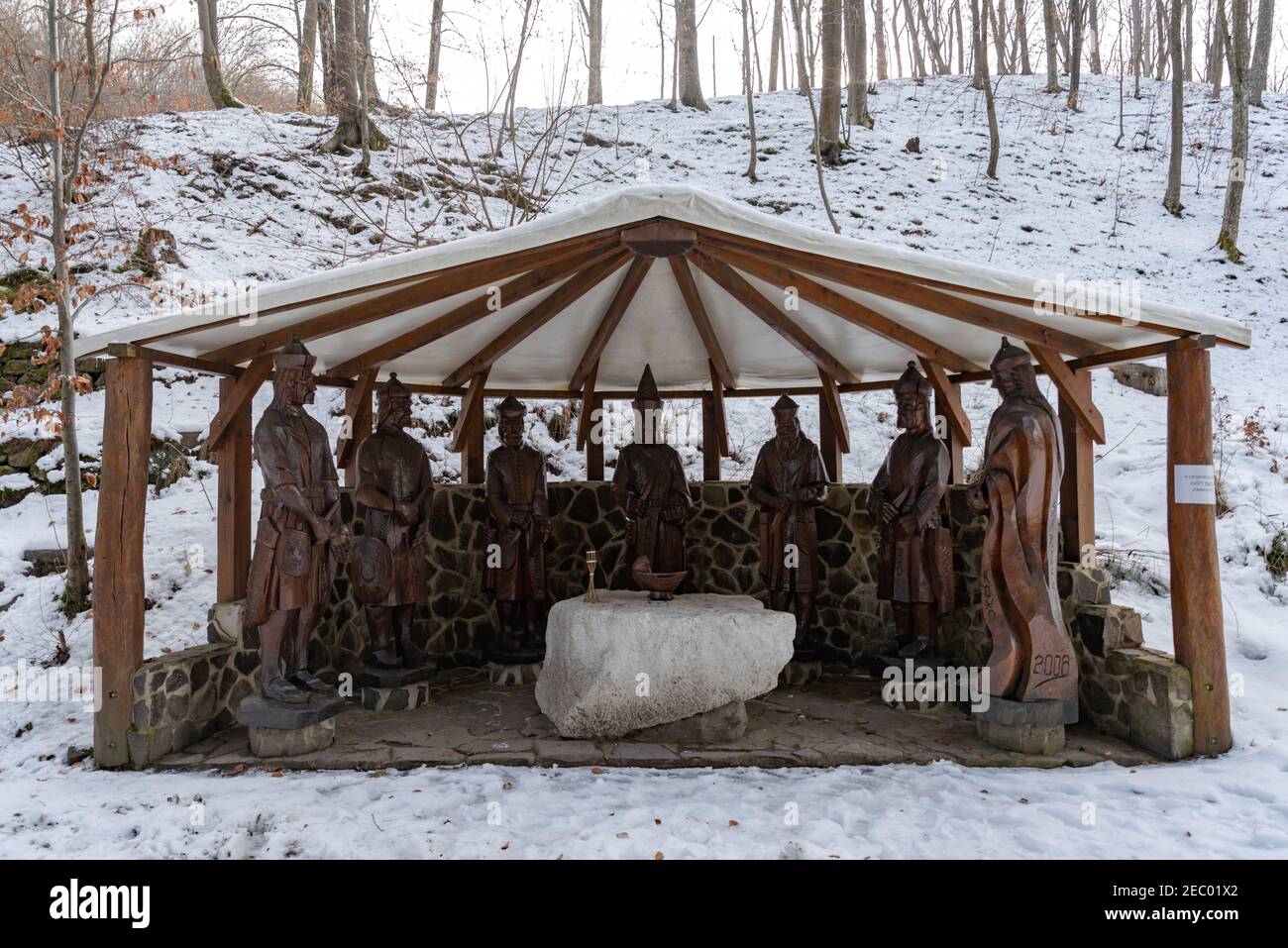 Castello di caccia di Kokapu vicino alla città di nagyhuta in Ungheria. Area escursionistica fantastica, atmosfera naturale fantastica. Gemme nascoste nelle montagne Zemplen Foto Stock