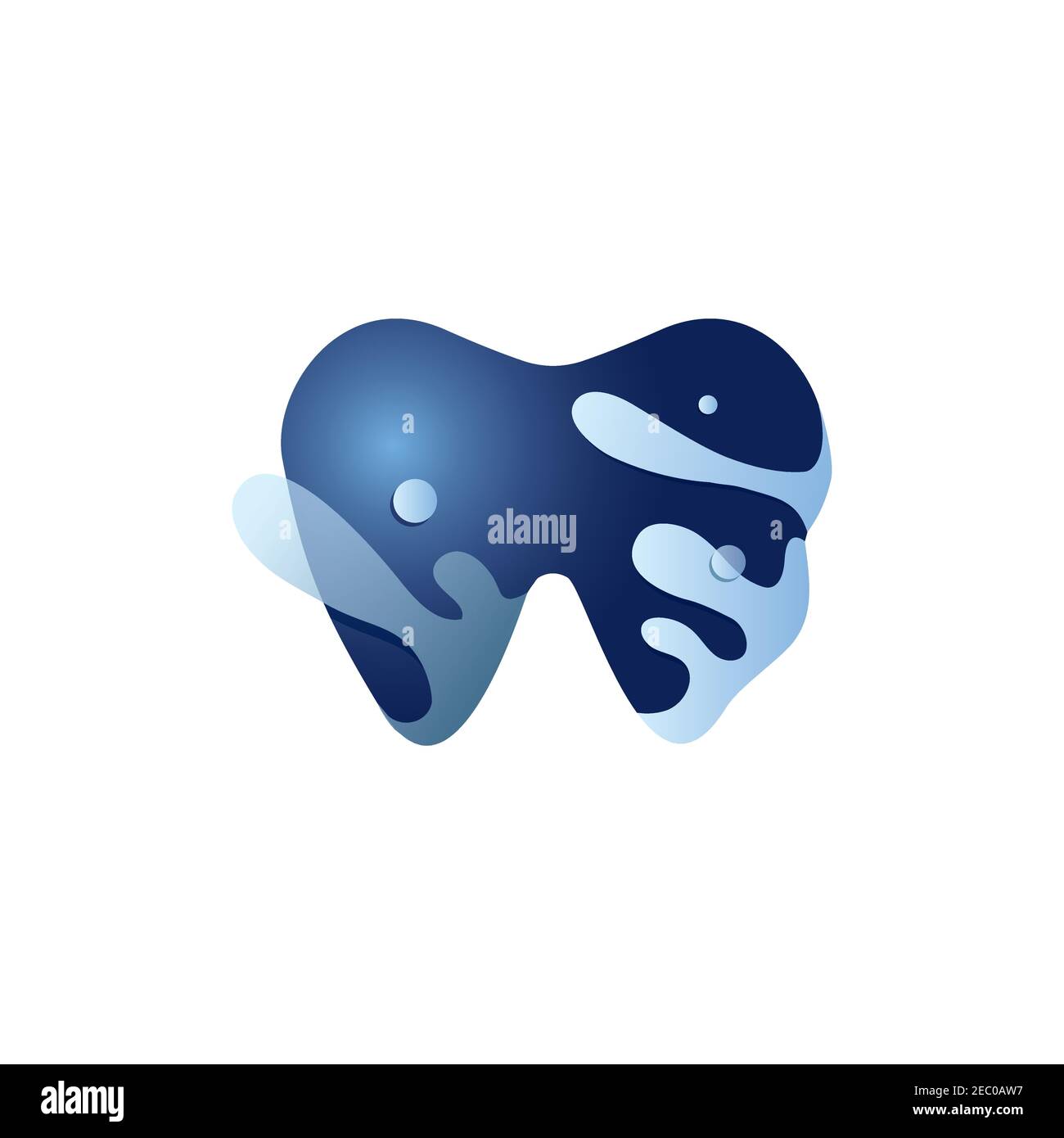 Dentale con disegno del logo dell'illustrazione dell'acqua modello vettoriale del simbolo Illustrazione Vettoriale