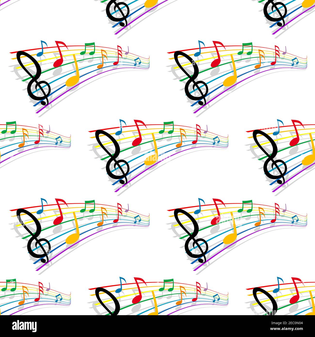Design di musica colorata con pentagramma immagini e fotografie stock ...