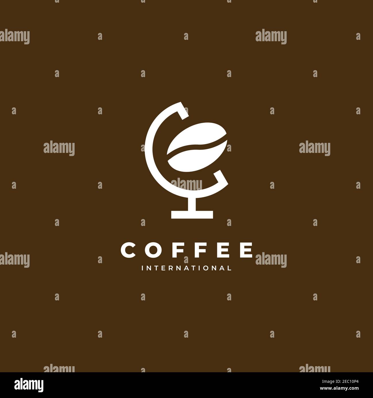 Modello vettoriale di ispirazione per il design del logo del caffè Globe Illustrazione Vettoriale