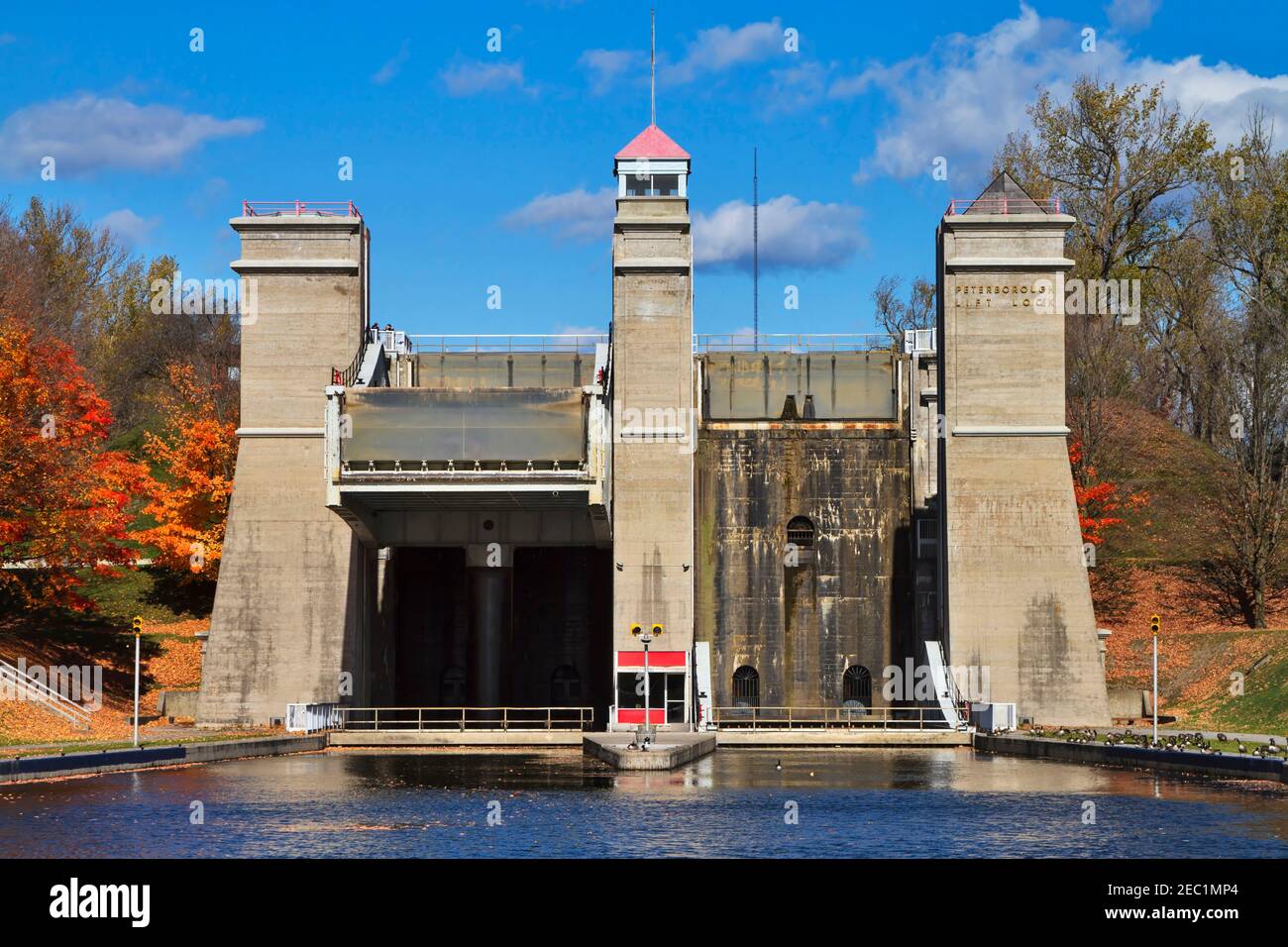 Peterborough bloccaggio sollevamento, Trent-Severn fluviale, Ontario, Canada. Foto Stock