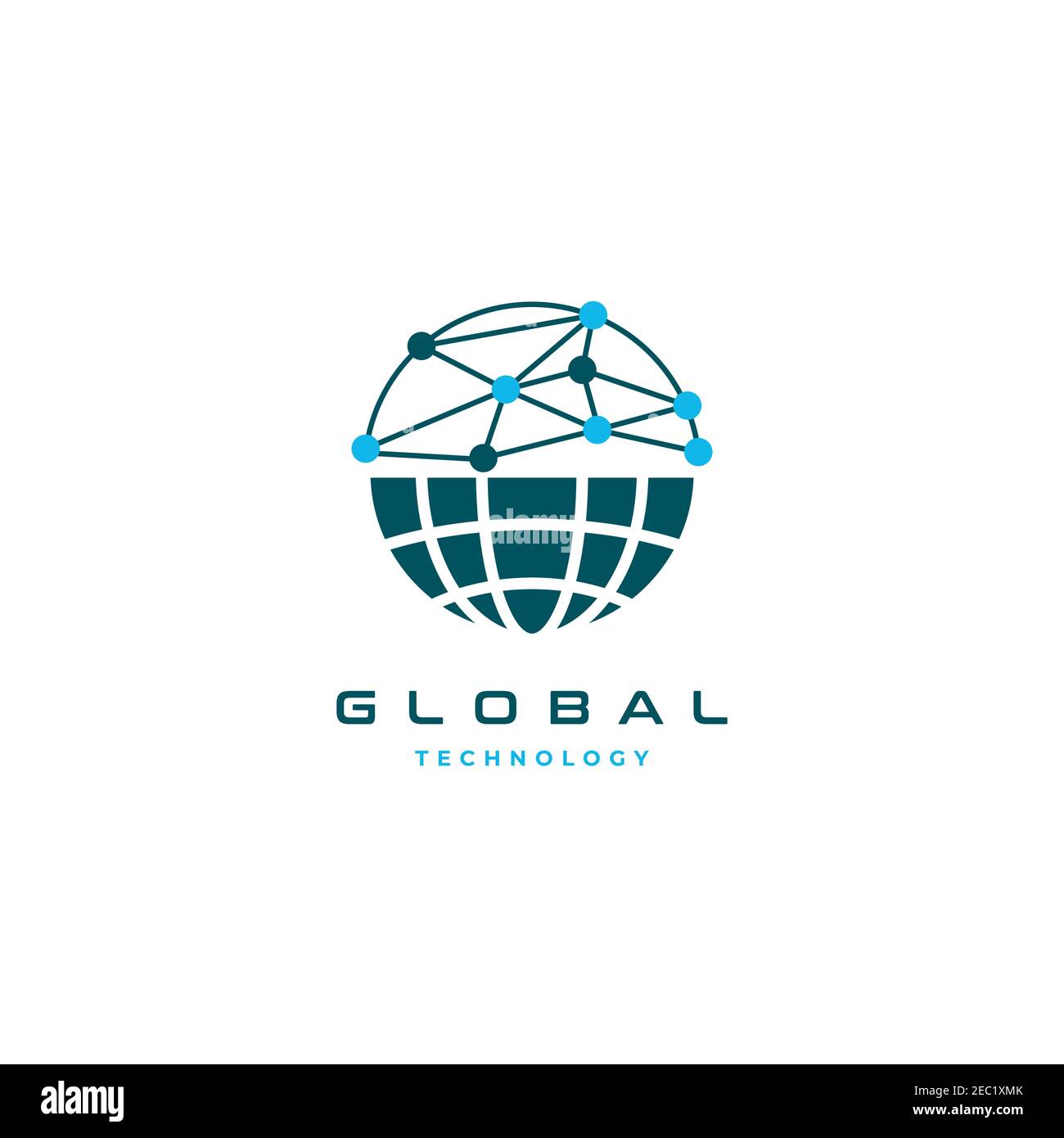 Modello vettoriale del simbolo del design del logo della connessione globale Illustrazione Vettoriale