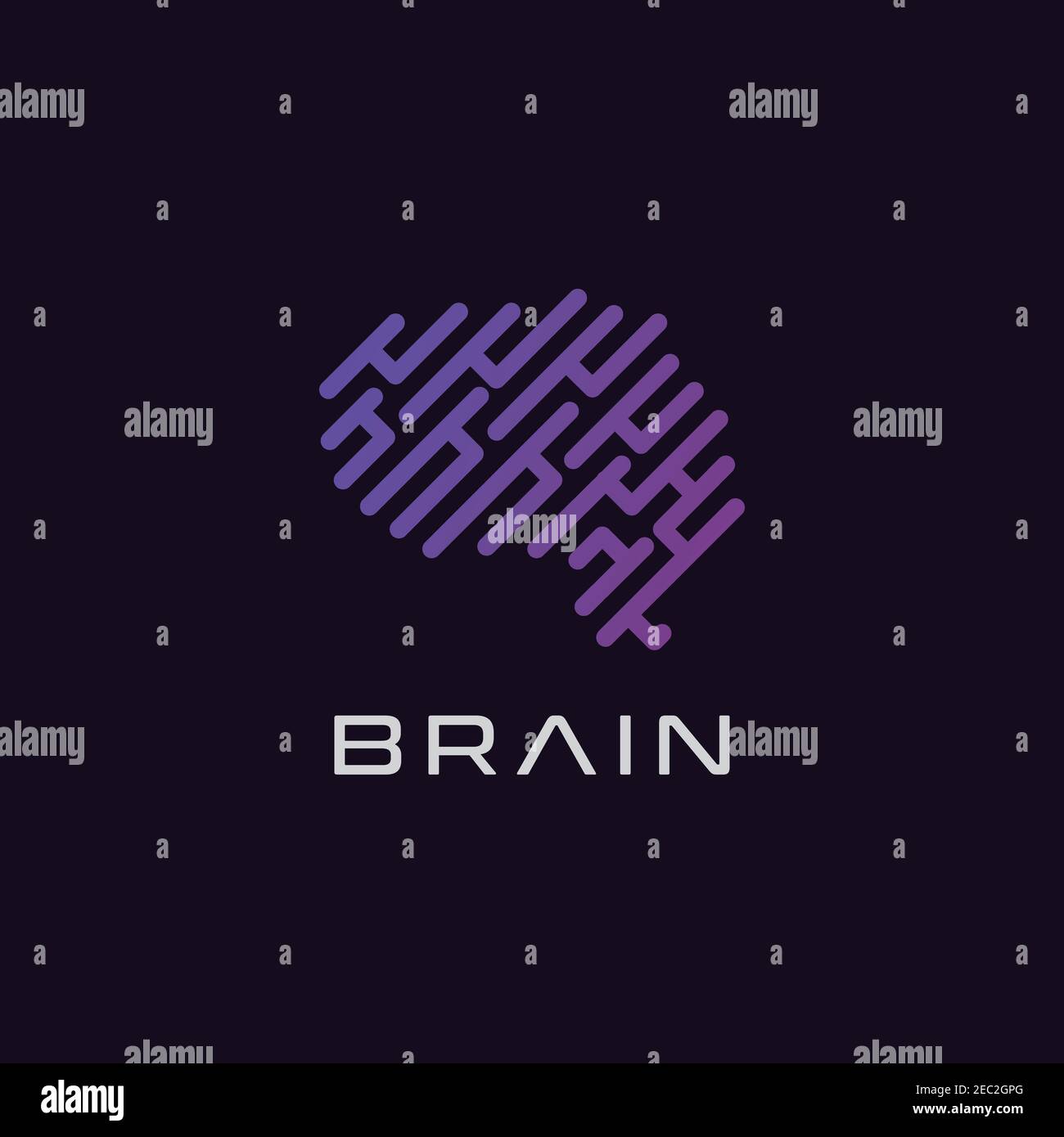 Modello vettoriale di ispirazione per il design del logo Brain Illustrazione Vettoriale