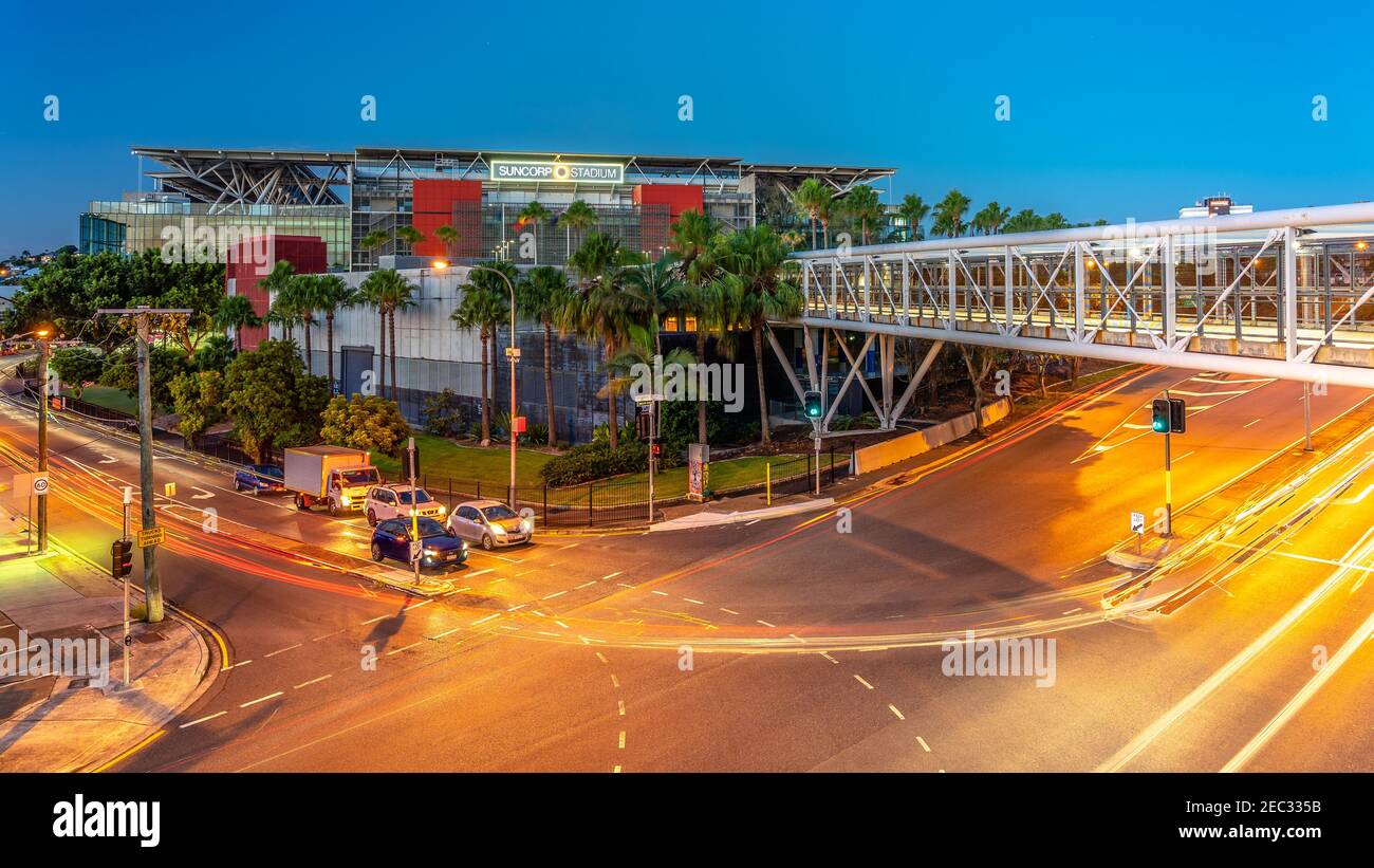 Brisbane, Australia - Ponte pedonale che porta al Suncorp Stadium Foto Stock