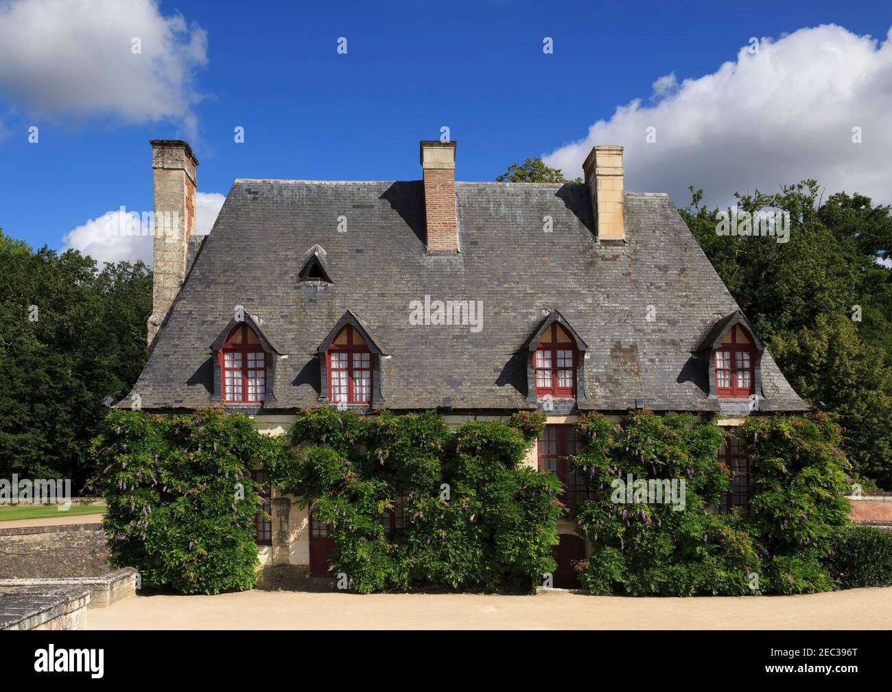 Steward's House, la Chancellerie, a Chateau Chenonceau, Valle della Loira. casa 16 ° secolo con vista sul giardino. Foto Stock