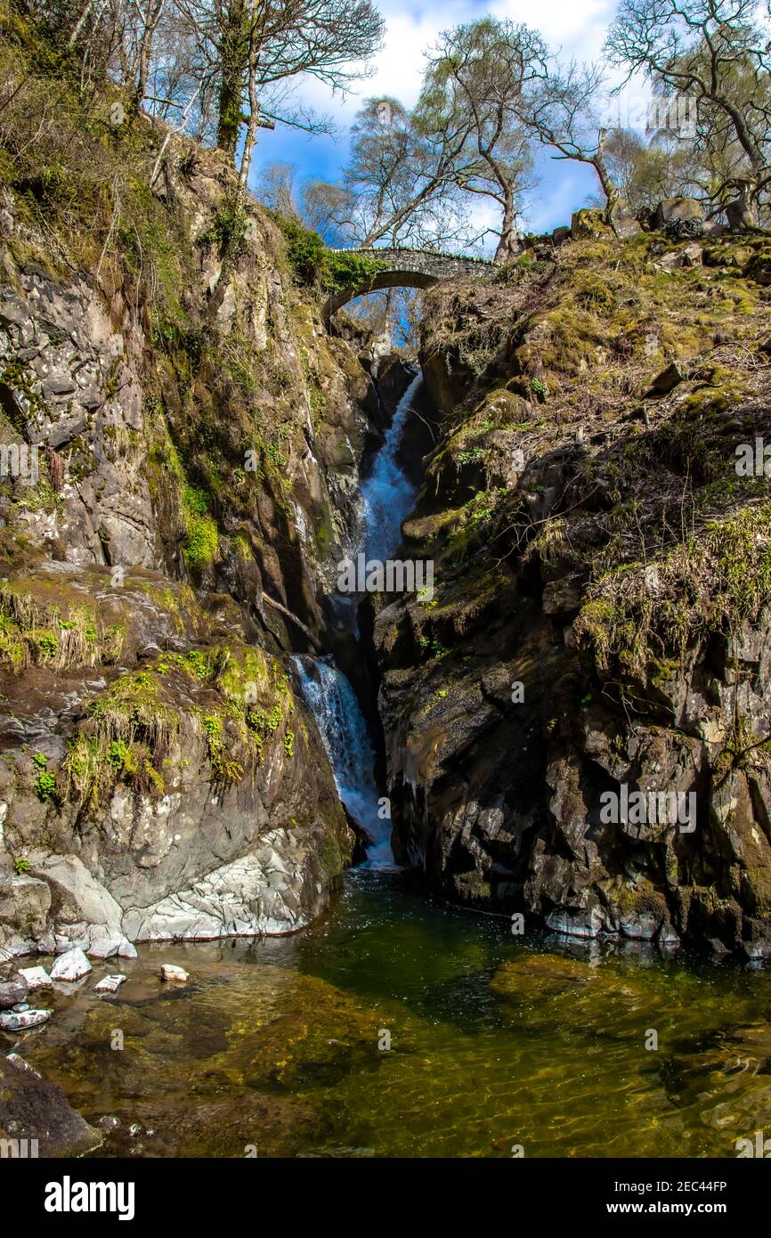 Aira Force cascata in autunno Foto Stock