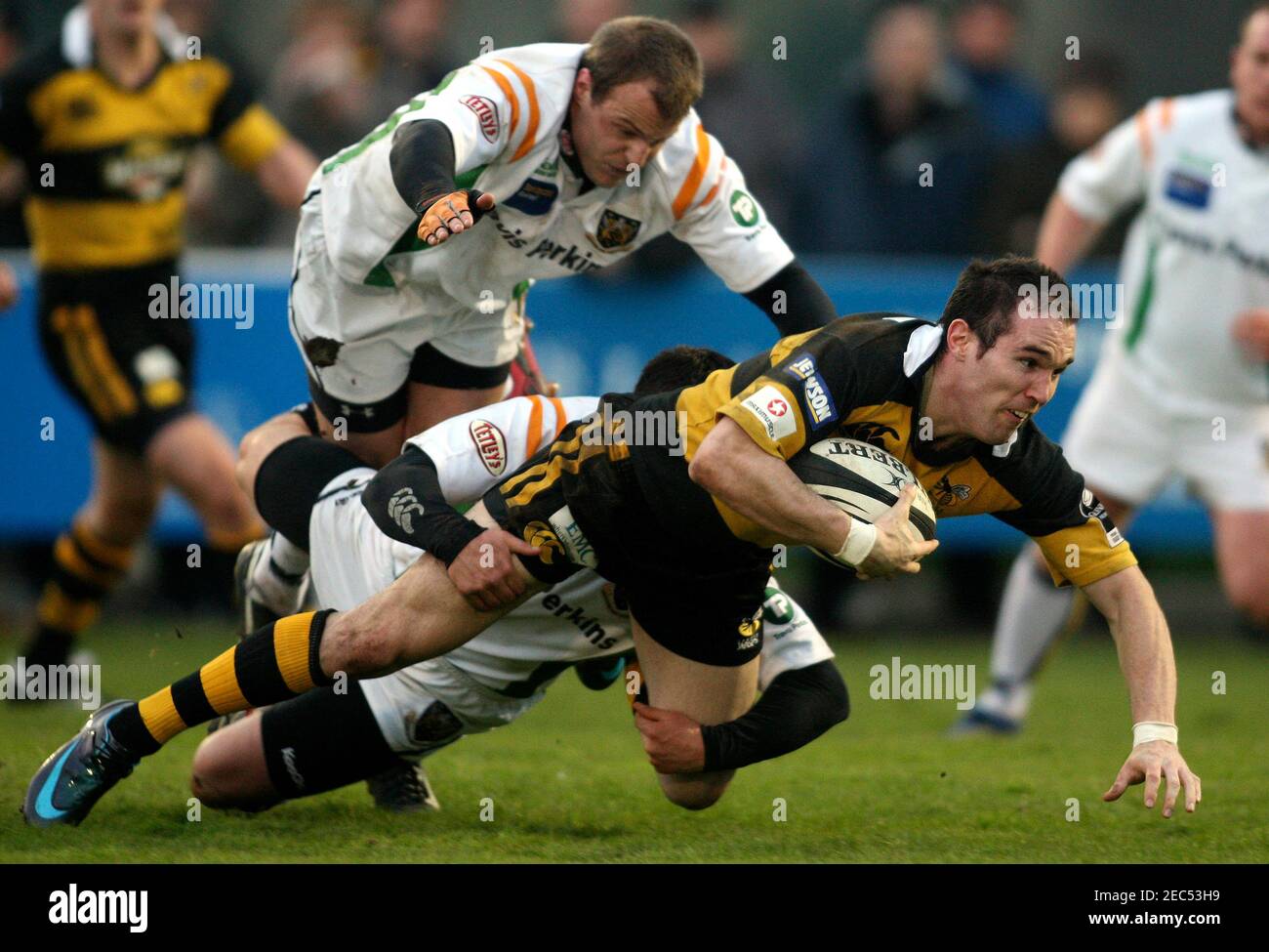 Rugby Union - London Wasps contro Northampton Saints Guinness A League Final First leg - Dry Leas, Henley RFC - 21/4/08 David Doherty of Wasps in azione Mandatory Credit: Action Images / Scott Heavey Livepic Foto Stock