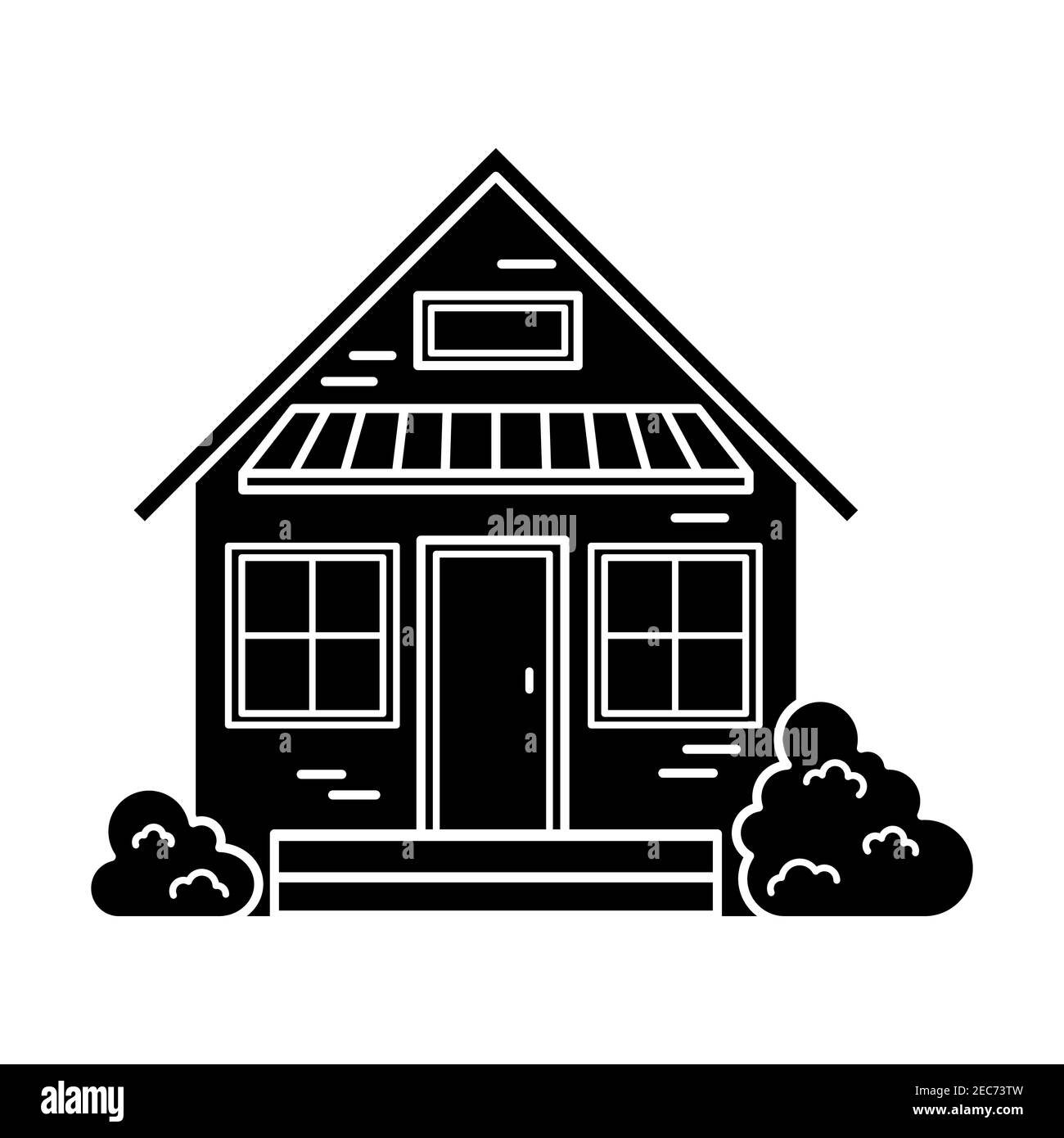 Semplice icona di una casa di campagna. Icona del giardino. Logo Illustrazione Vettoriale