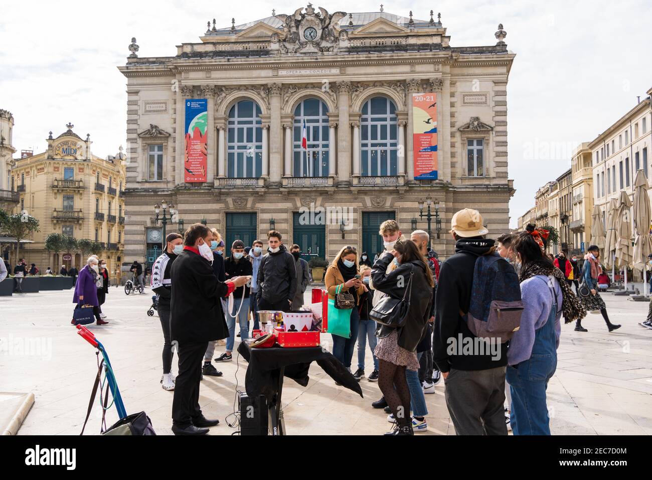 L'edificio storico dell'Opera Comedie a Montpellier, nel sud della Francia Foto Stock