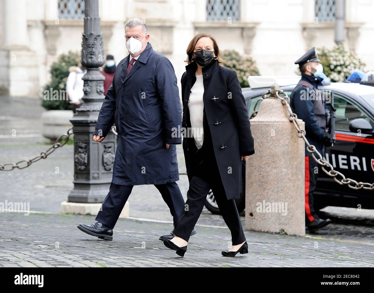 2/13/2021 - Luciana Lamorgese nominato Ministro degli interni in Il nuovo governo di Mario Draghi arriva al Quirinale per il Cerimonia di giuramento (foto di IPA/Sipa USA) Foto Stock