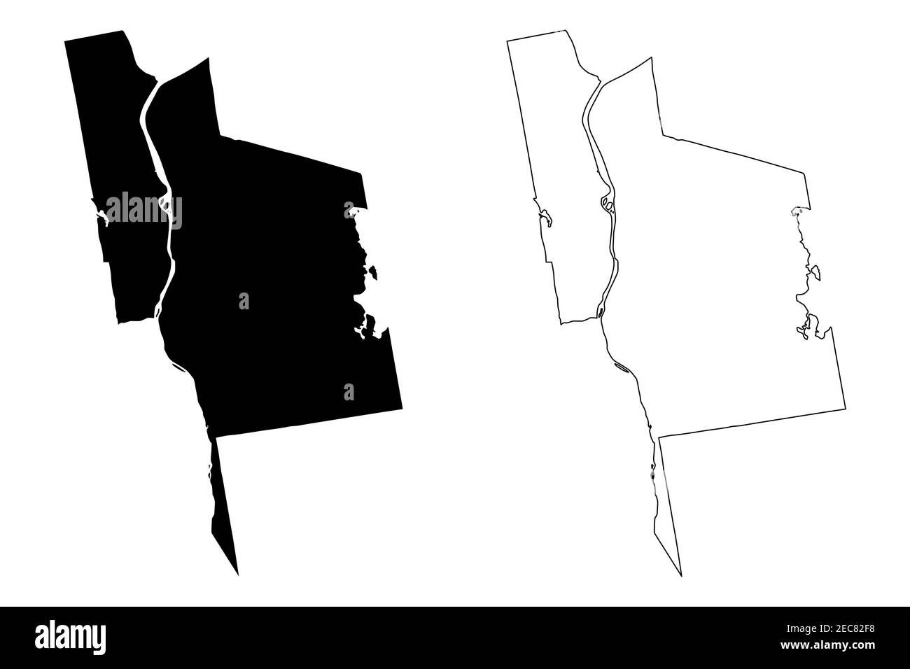 Manchester City, New Hampshire (città degli Stati Uniti, Stati Uniti d'America, città degli stati uniti) mappa vettoriale illustrazione, schizzo scrimolo Città di Manchester Illustrazione Vettoriale