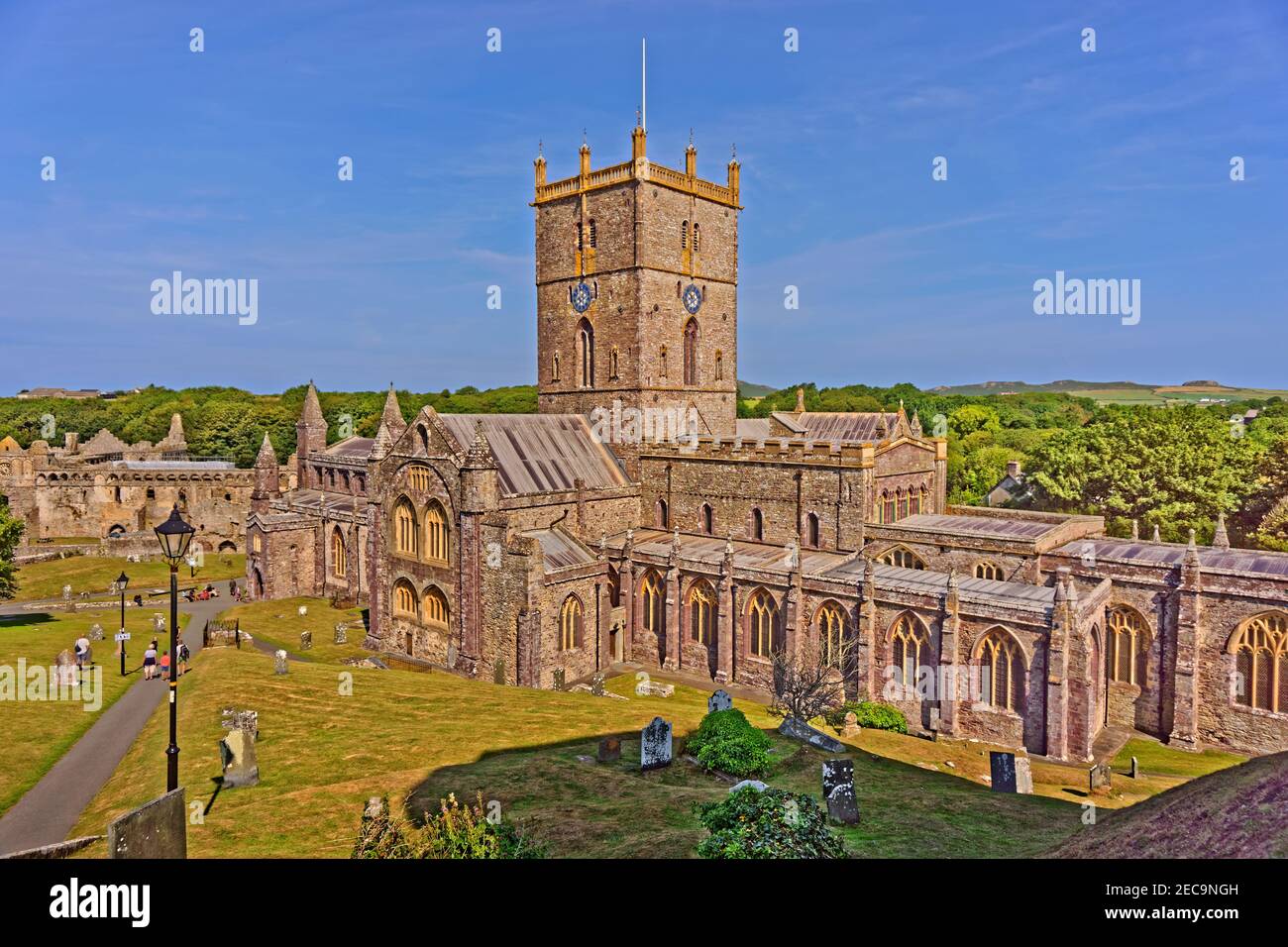 St David's Cattedrale di St David's city, Pembrokeshire, Galles. Foto Stock