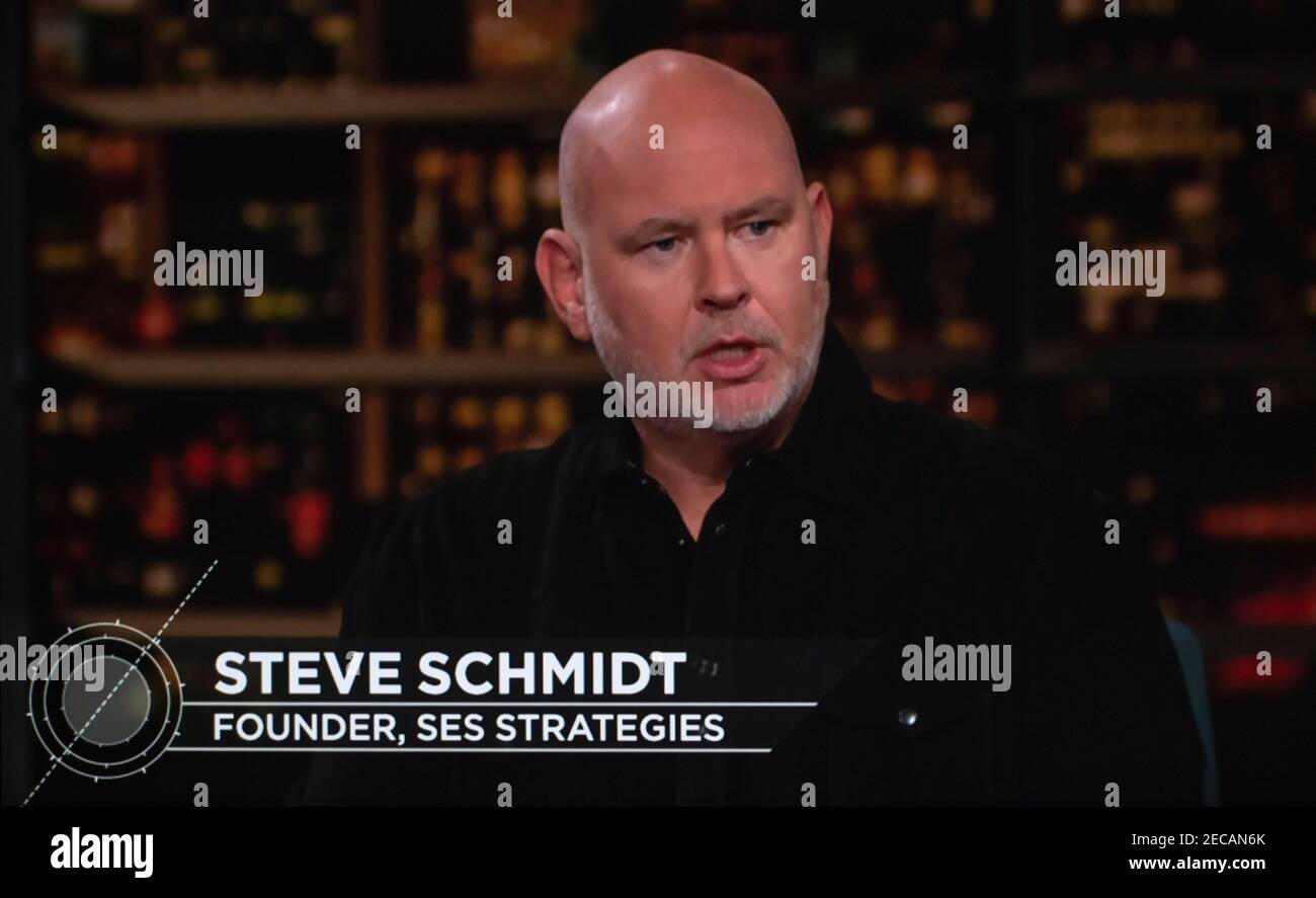 12 febbraio 2021, Hollywood, California, USA - STEVE SCHMIDT, un co-fondatore del Lincoln Project, appare sullo show HBO, 'Real Time with Bill Maher.(Credit Image: © HBO/Real Time/ZUMA Wire) Foto Stock