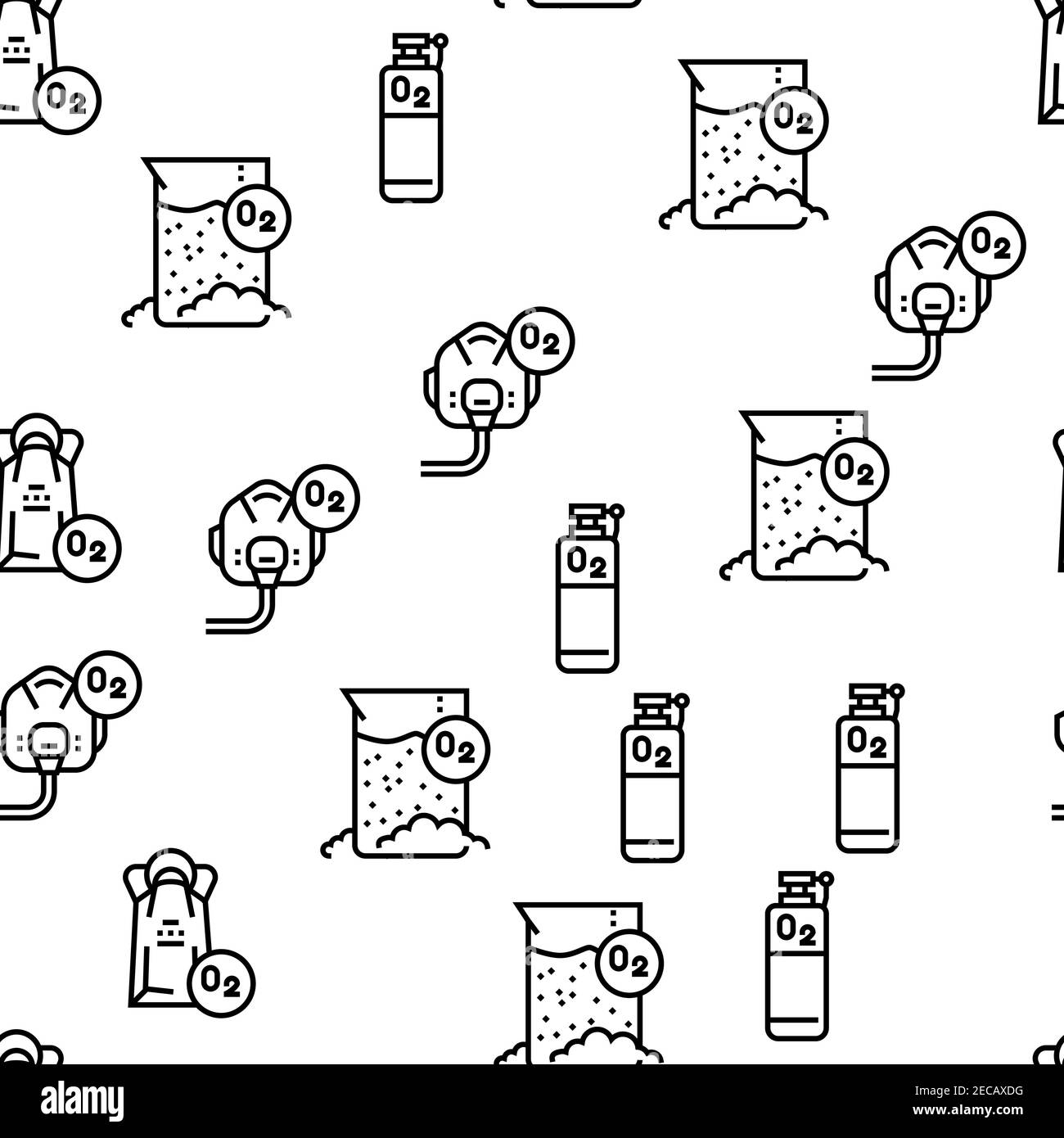 Schema continuo vettore chimico ossigeno O2 Illustrazione Vettoriale