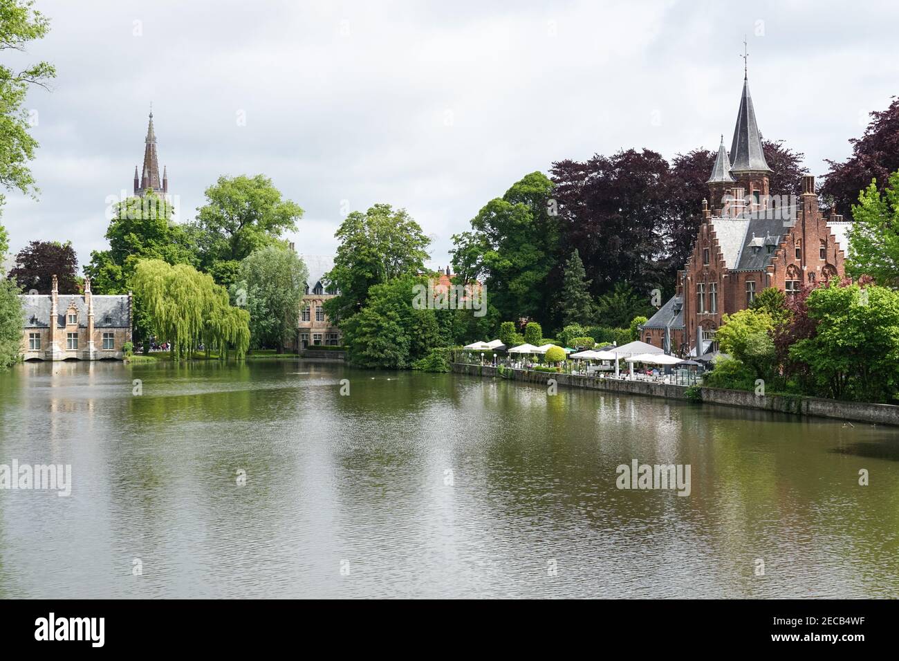 Canale Minnewater di Bruges, Belgio Foto Stock