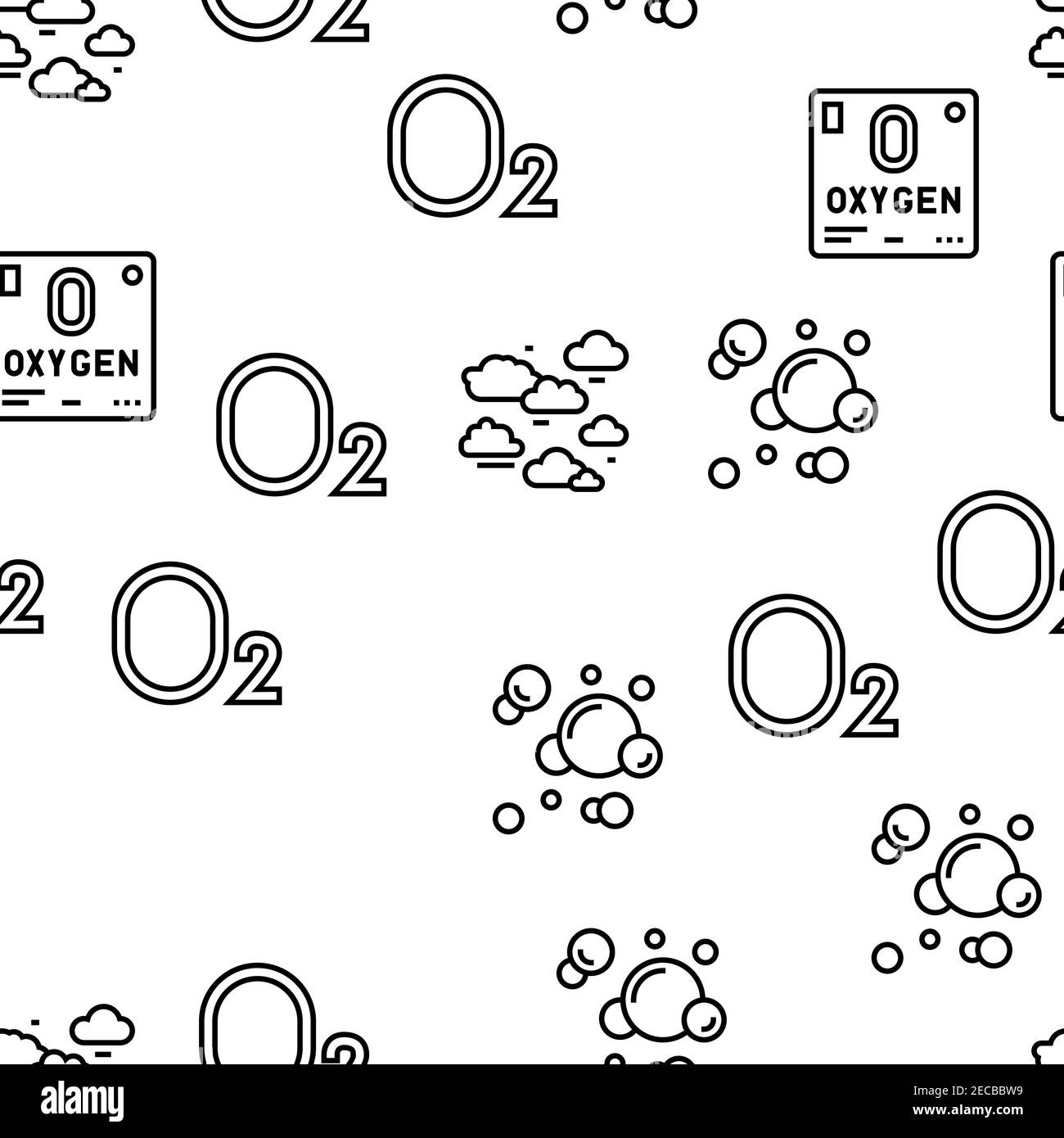 Schema continuo vettore chimico ossigeno O2 Illustrazione Vettoriale