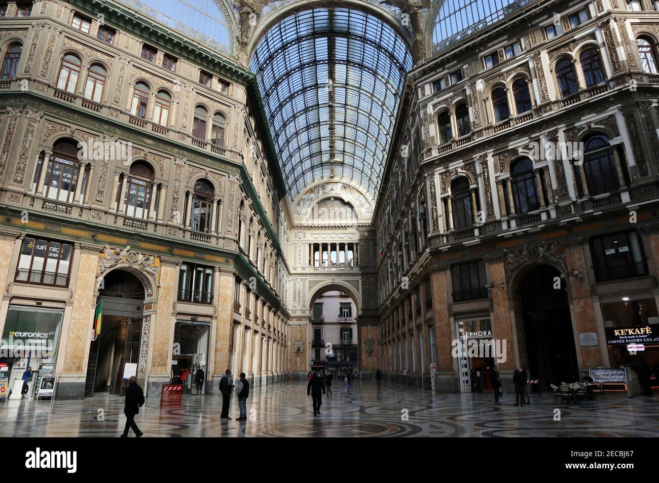 Napoli - braccio nord Galleria Umberto I. Foto Stock